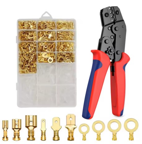 CRIMP TERMINALS KIT 2.8 4.8 6.3mm MALE AND FEMALE WIRE CONNECTOR INSULATED SLEEVES SN-48B image 1