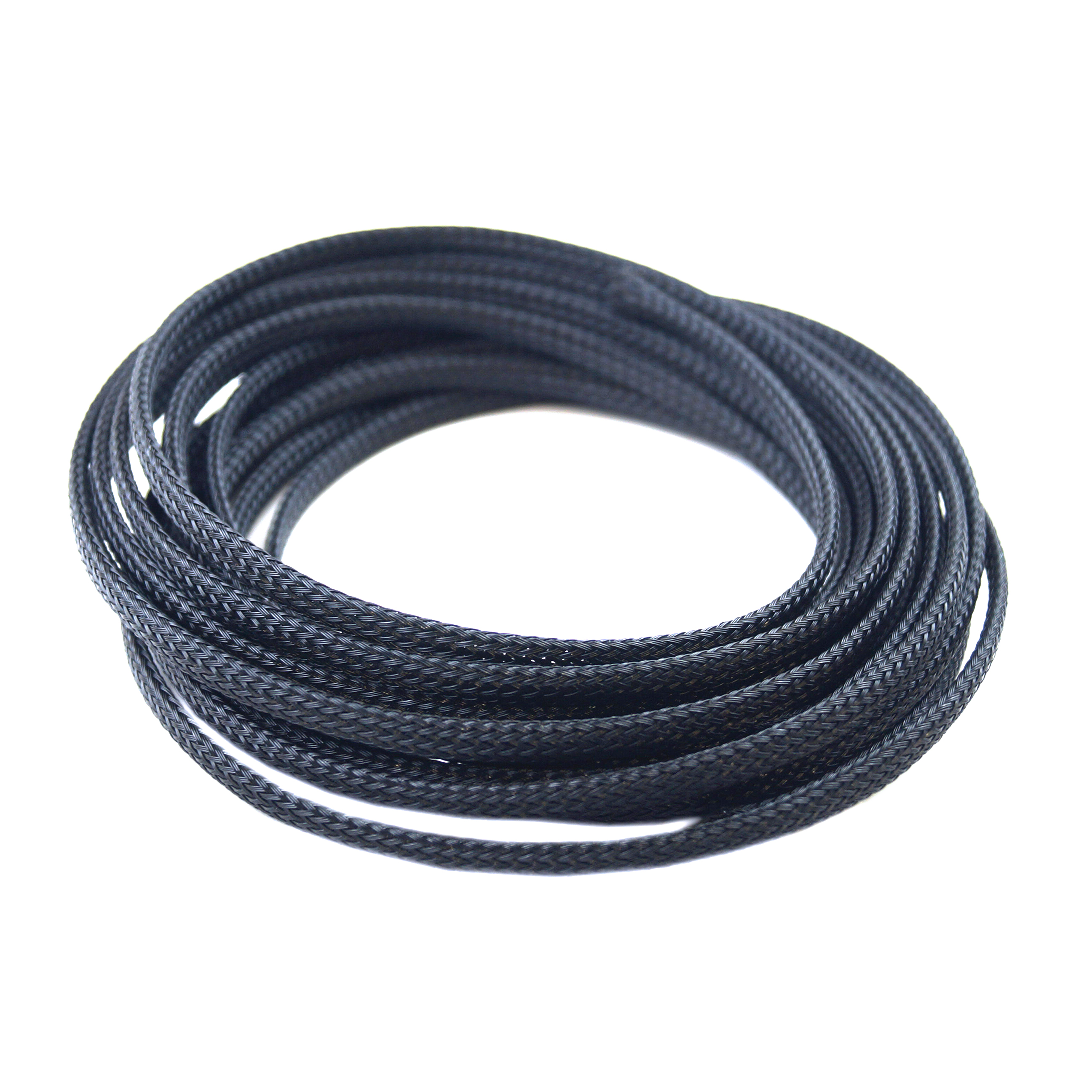 BRAIDED PET COVER 5MTR I.D6mm, FLEXIBL PET WIRING COVER BLACK thumbnail 2