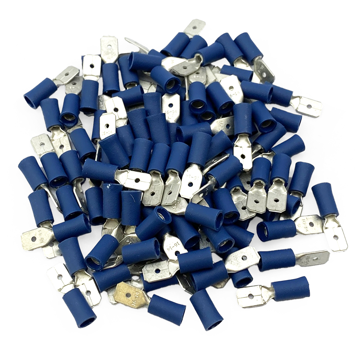 TERMINAL BLUE SPADE MALE PK100, PACK OF 100 / T6.3mm thumbnail 3