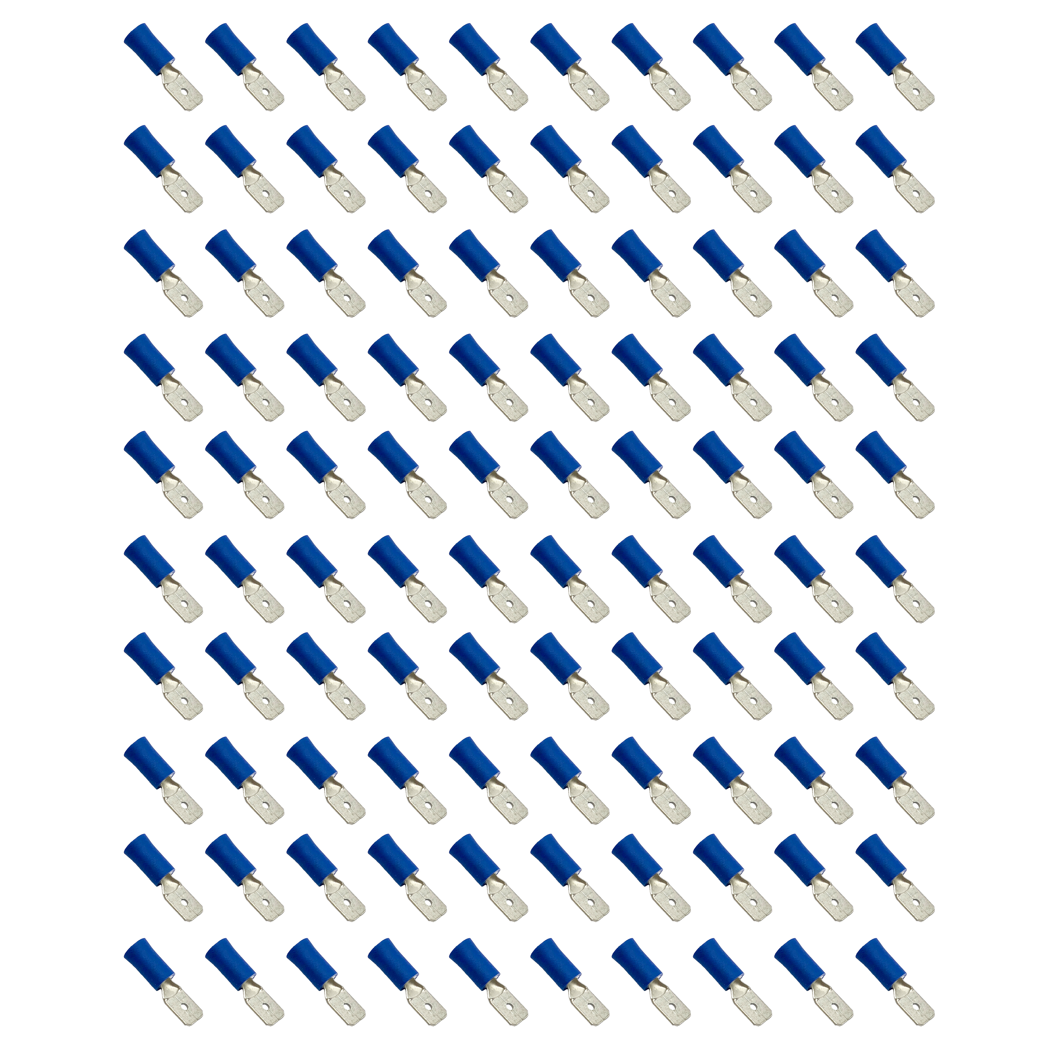 TERMINAL BLUE SPADE MALE PK100, PACK OF 100 / T6.3mm