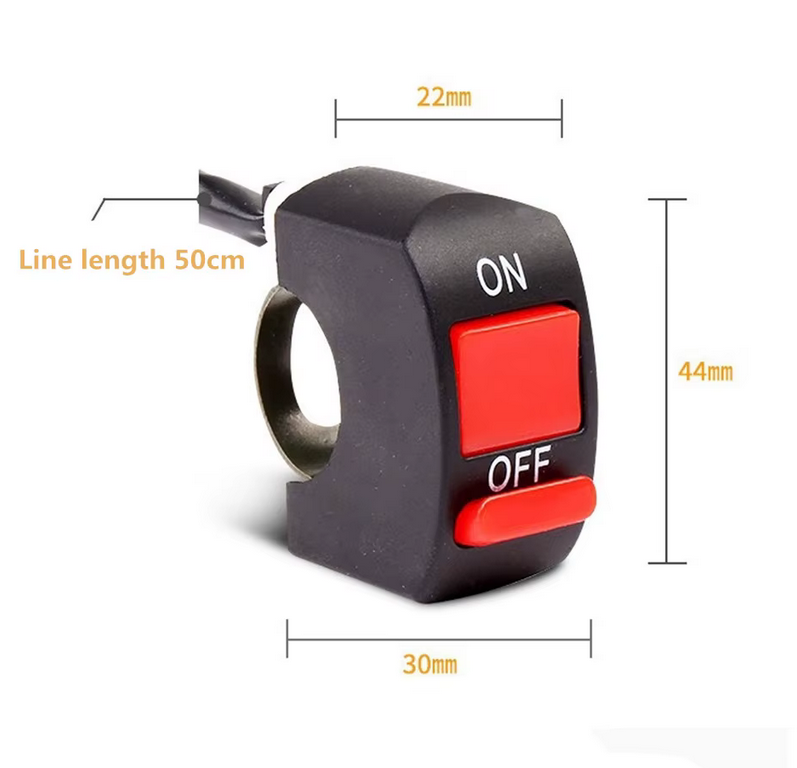 SWITCH PUSH OFF ON KILL UNIVERSAL 12V 22mm HANDLEBAR thumbnail 2