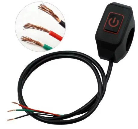 SWITCH WITH LED RED DISPLAY WATERPROOF HEADLIGHT HORN ON OFF LAMP 3-WIRE image 1