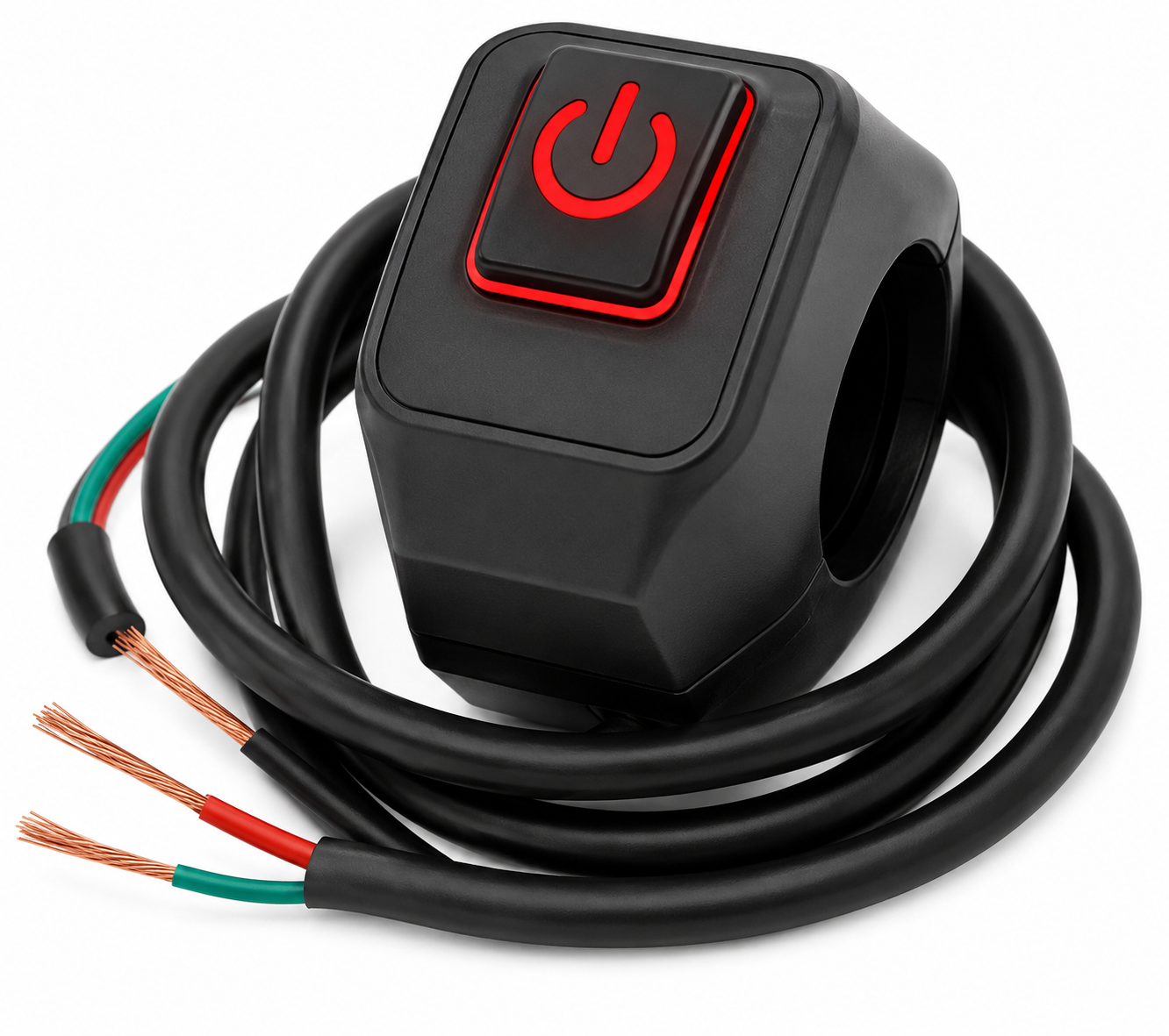 SWITCH WITH LED RED DISPLAY WATERPROOF HEADLIGHT HORN ON OFF LAMP 3-WIRE thumbnail 2