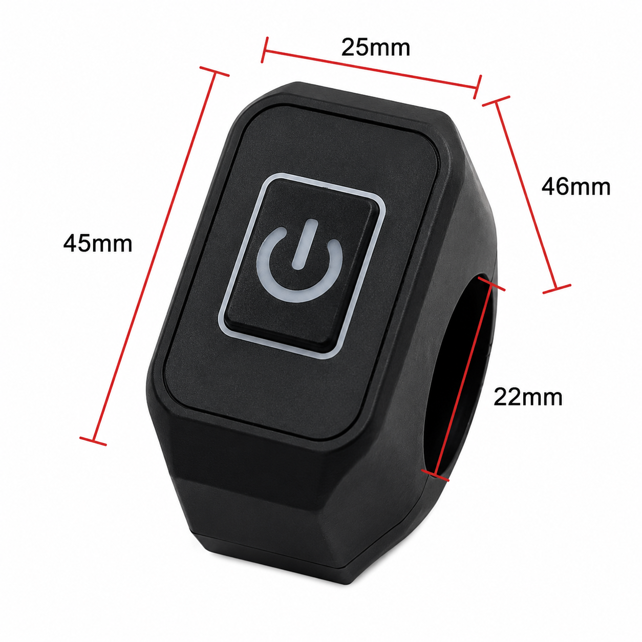 SWITCH WITH LED RED DISPLAY WATERPROOF HEADLIGHT HORN ON OFF LAMP 3-WIRE thumbnail 3
