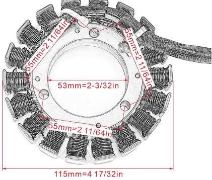 STATOR COIL ARCTIC CAT 400 500 ALTERRA 425 CR 450 0802-056 3323-200 thumbnail 2