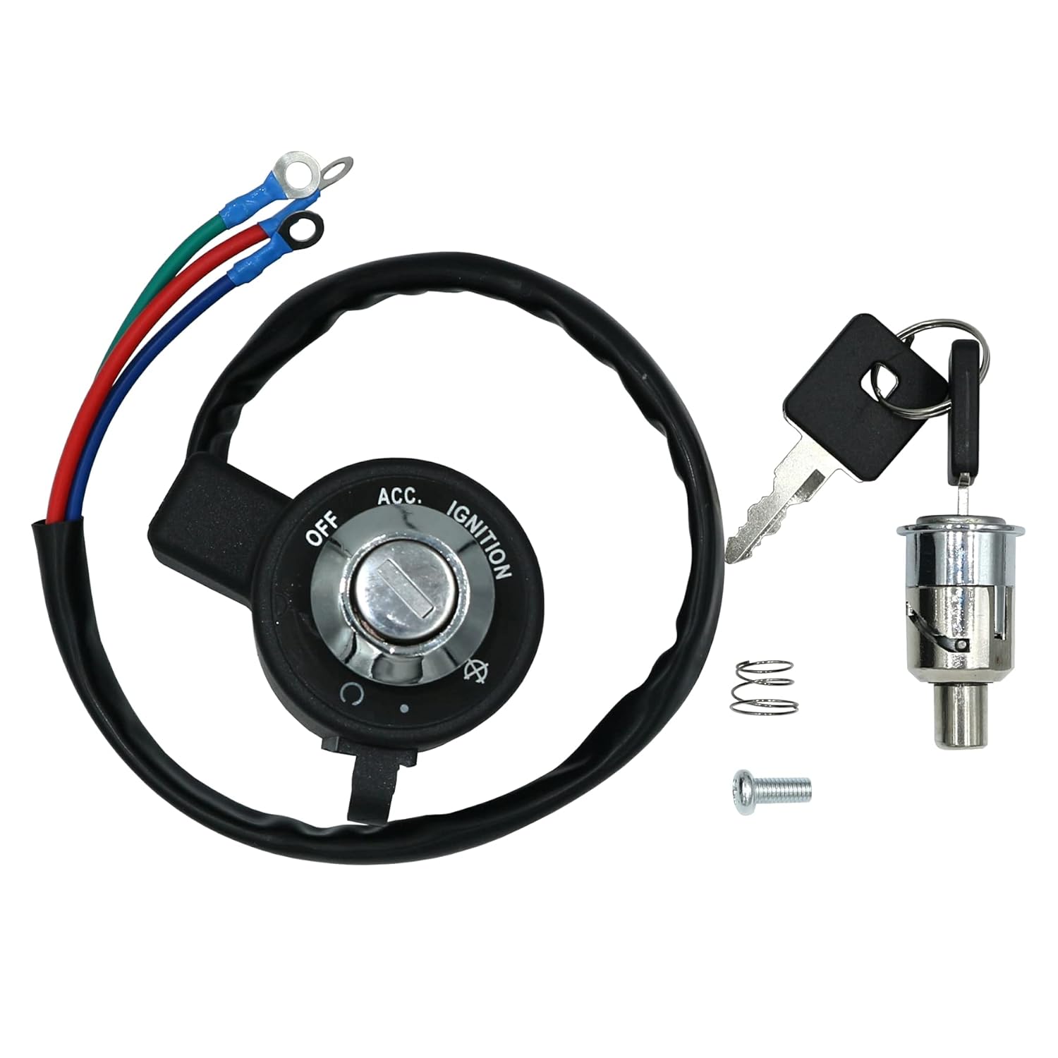 3 WIRE IGNITION SWITCH LOCK SET WITH 2 KEYS 1995-2003 HARLEY DAVIDSON SPORTSTER XL 883 1200 X48 72V image 1