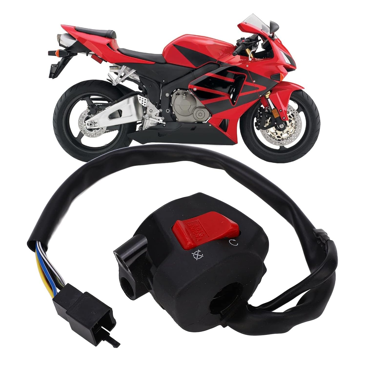 RIGHT SWITCH START KILL 2005 HONDA CBR600RR 35130-MEE-642 35130-MEE-641 thumbnail 4