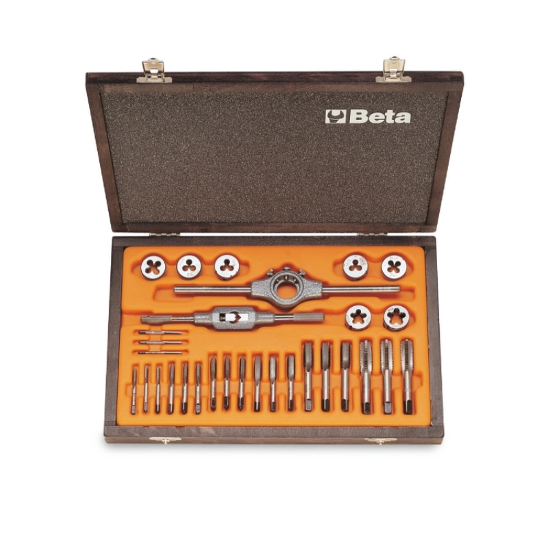 Chrome-Steel Taps and Dies Set Metric Thread with Accessories in Wooden Case - Beta Tools 446/C30 thumbnail 3