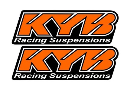 FORK STICKER KYB ORANGE 1 PAIR REFLECTIVE SUSPENSION DECAL
