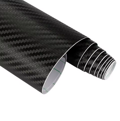CARBON FIBER DECAL 30x127cm BLACK 3D VINYL SHEET thumbnail 4