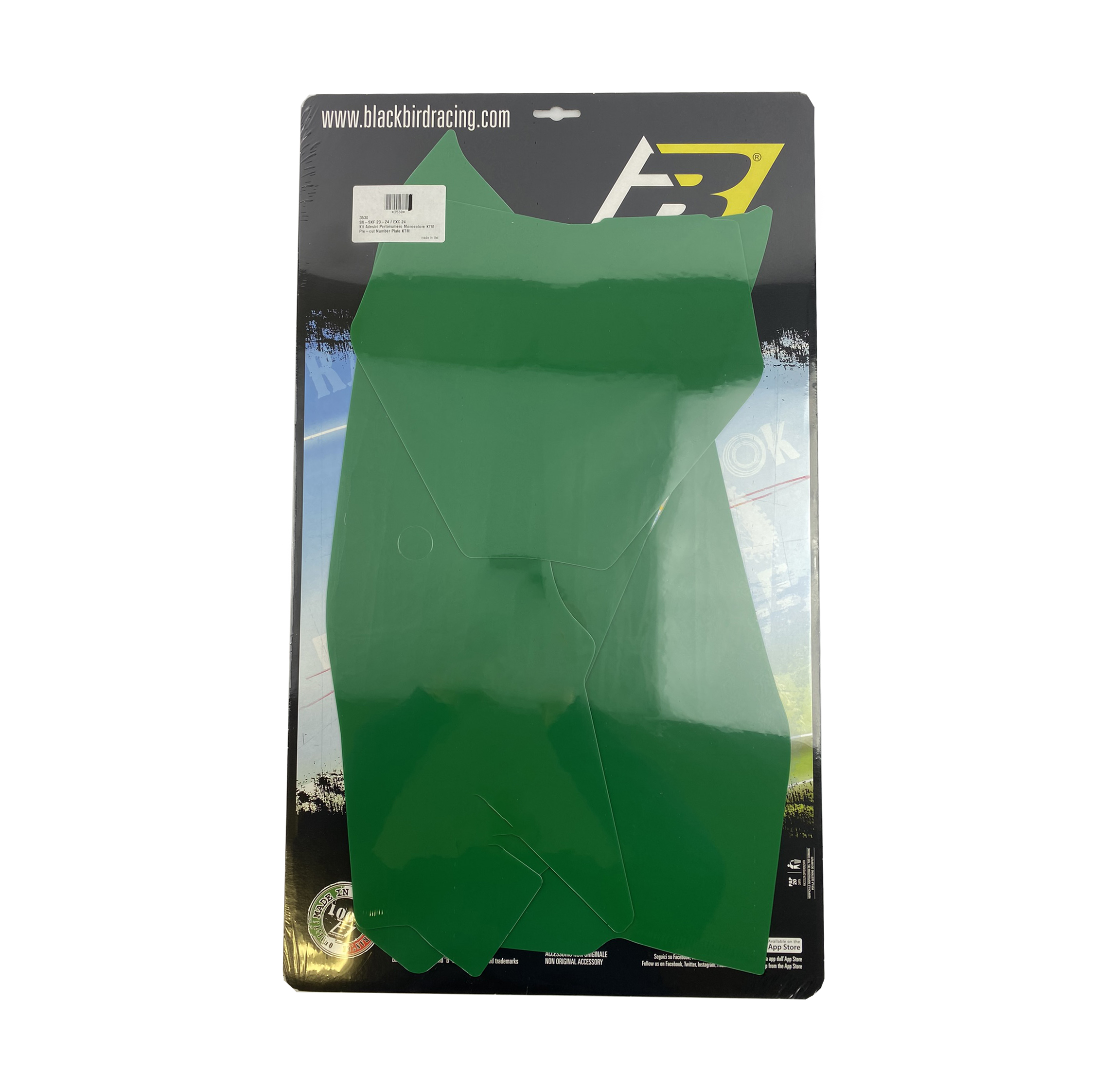 SX/SX-F 2023-25 KTM PRE CUT, BLACKBIRD 3530/30 GREEN, NUMBER BOARD BACKGROUNDS image 1