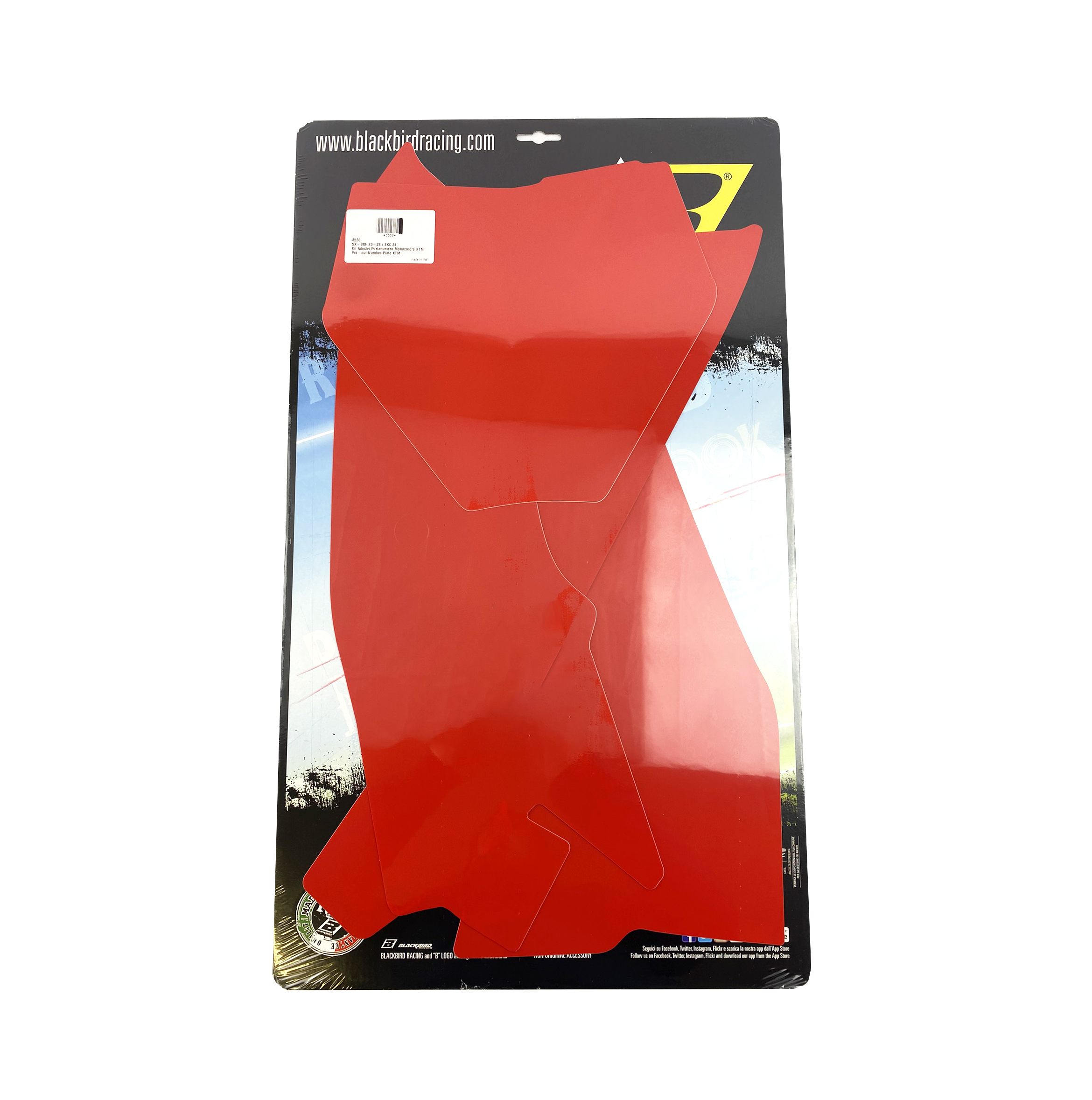 SX/SX-F 2023-25 KTM PRE CUT, BLACKBIRD 3530/60 RED, NUMBER BOARD BACKGROUNDS image 1