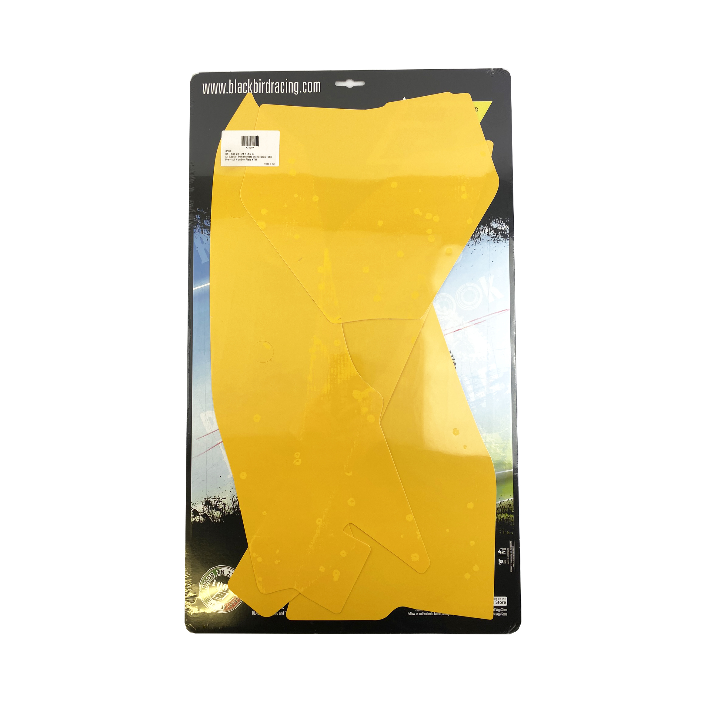 SX/SX-F 2023-25 KTM PRE CUT, BLACKBIRD 3530/40 YELLOW, NUMBER BOARD BACKGROUNDS
