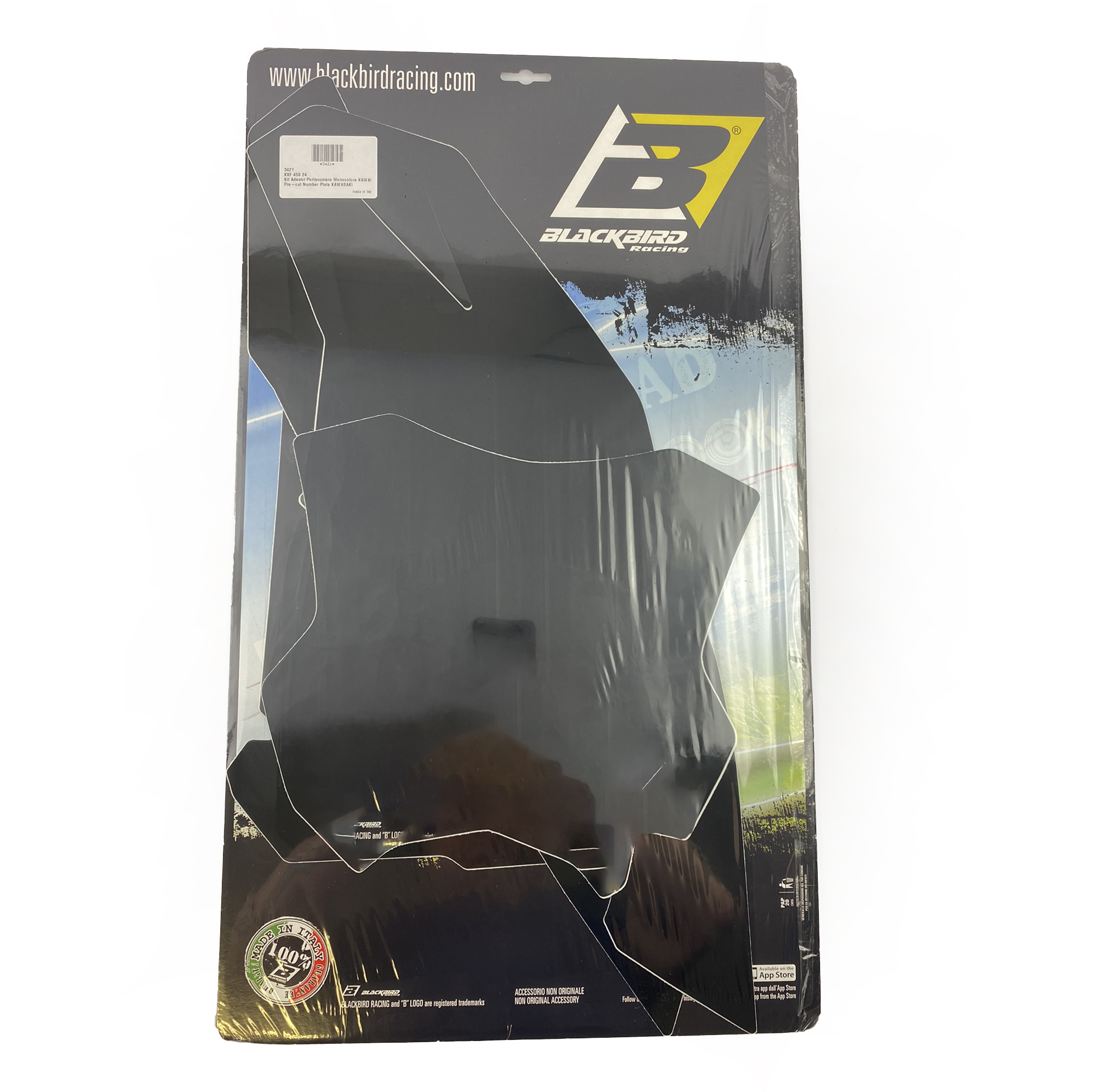 KXF 450 2024 KAWASAKI PRE CUT, BLACKBIRD 3421/20 BLACK NUMBER BOARD BACKGROUNDS thumbnail 2