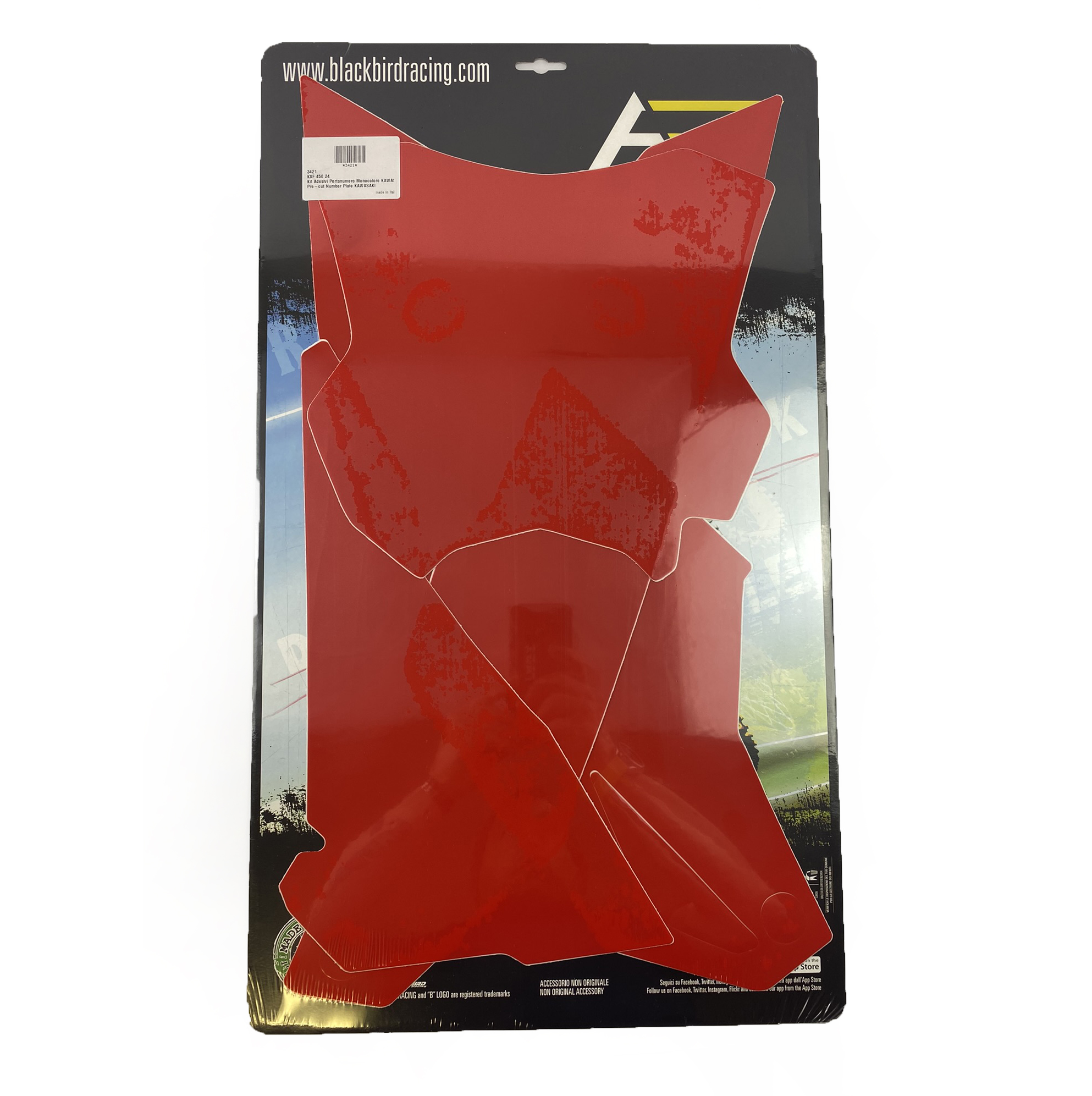 KXF 450 2024 KAWASAKI PRE CUT, BLACKBIRD 3421/60 RED NUMBER BOARD BACKGROUNDS thumbnail 2