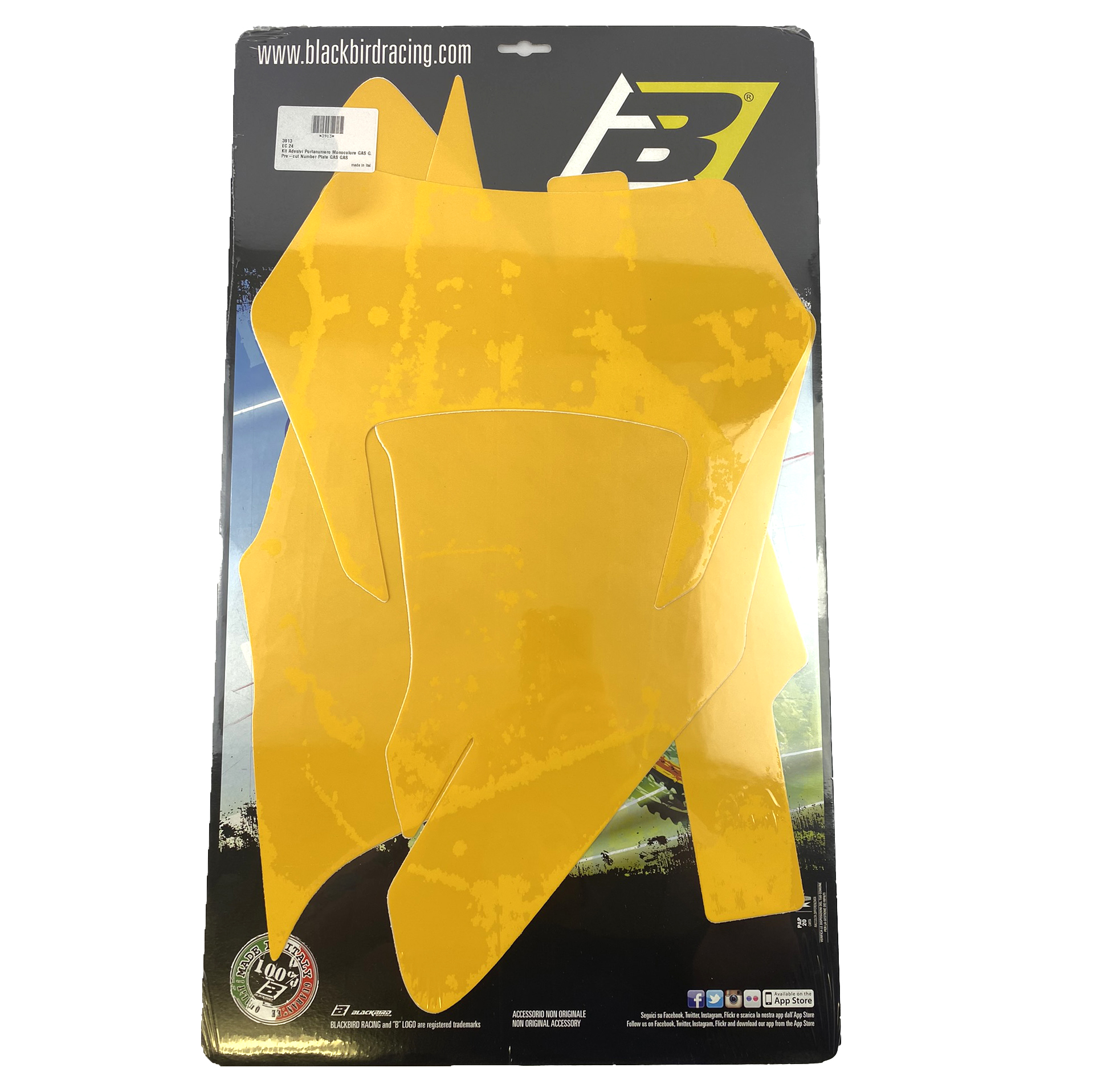GASGAS EC 24-25 PRE CUT BACKGROUNDS, BLACKBIRD 3913/40 YELLOW NUMBER BOARDS thumbnail 2