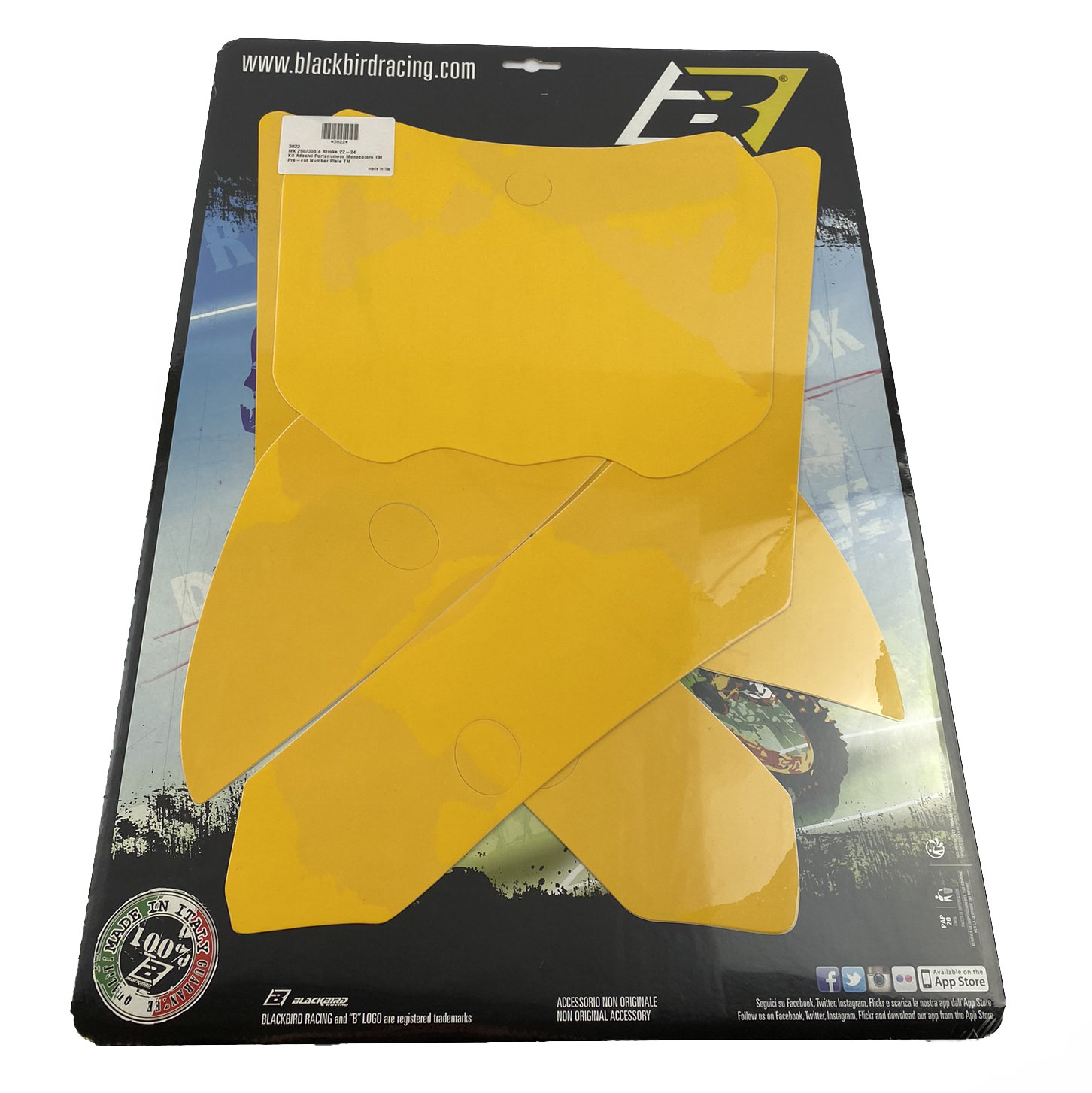 TM MX 4-STROKE 250-300 2022-25 PRE CUT BACKGROUNDS, BLACKBIRD 3822/40 YELLOW NUMBER BOARDS thumbnail 2