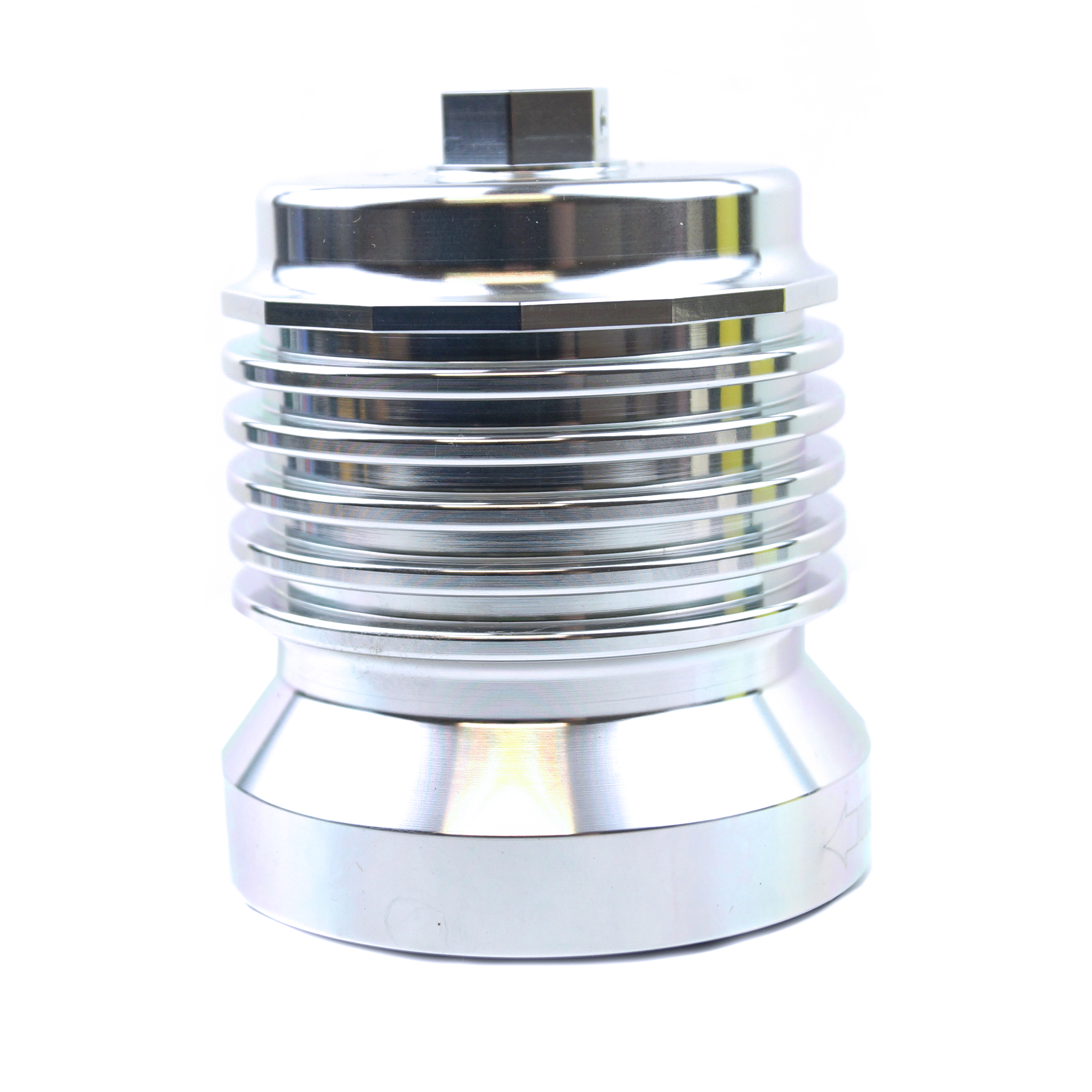 OIL FILTER SPIN ON SILVER, PC RACING S/STEEL PCS4C, REUSABLE