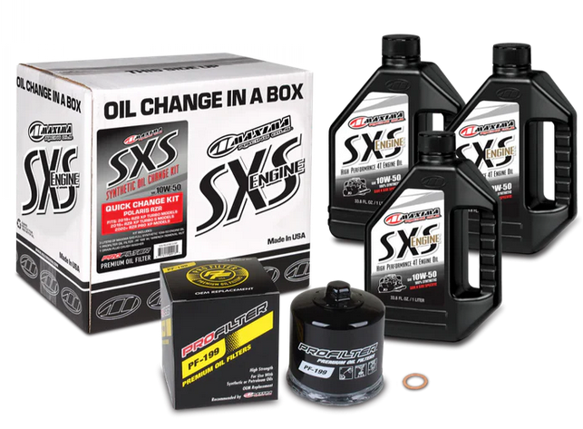 MAXIMA 10W50 POLARIS SXS UTV OIL CHANGE SERVICE KIT 90-219013-TXP image 1