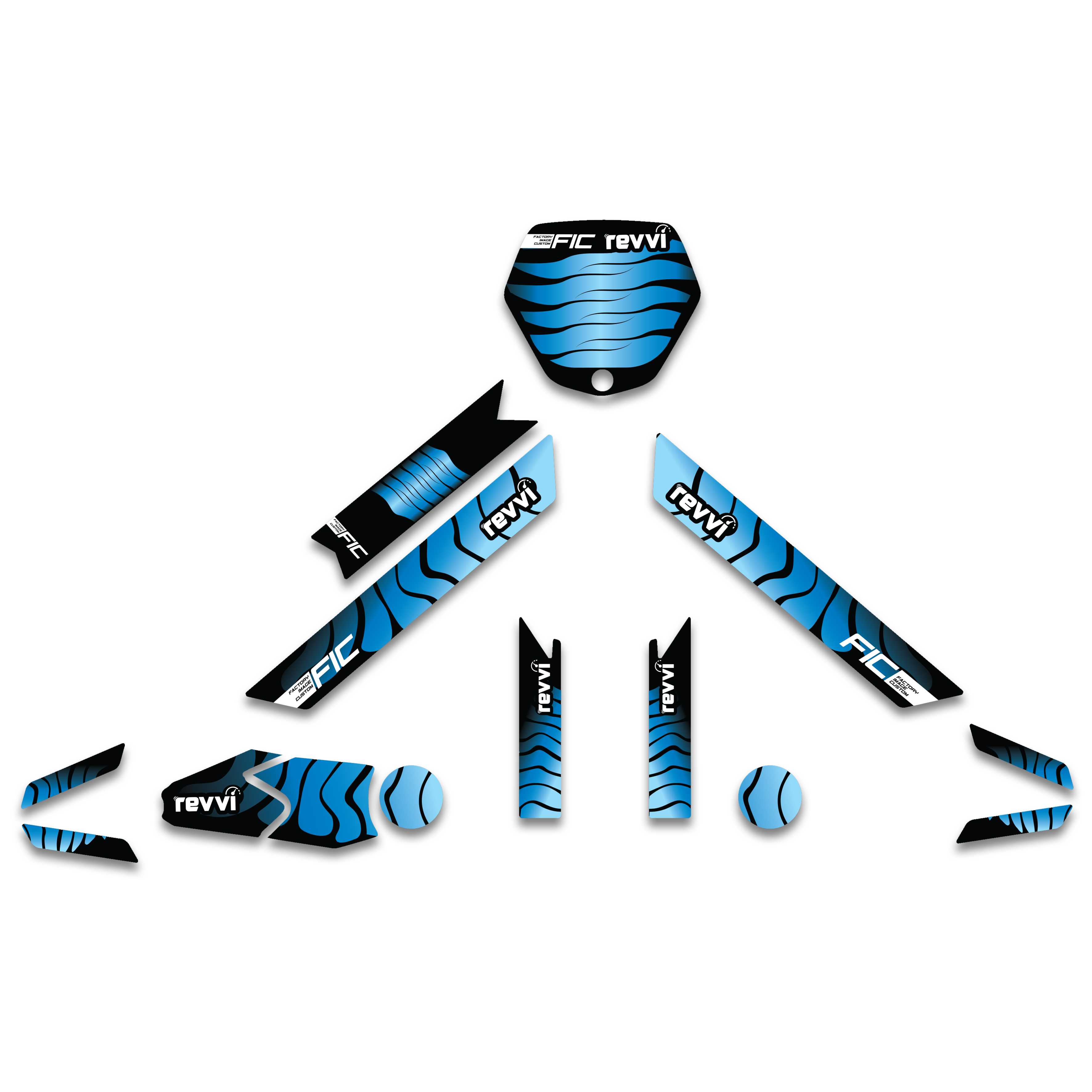 REVVI 16 GRAPHICS KIT BLUE TEAL DESIGN image 1