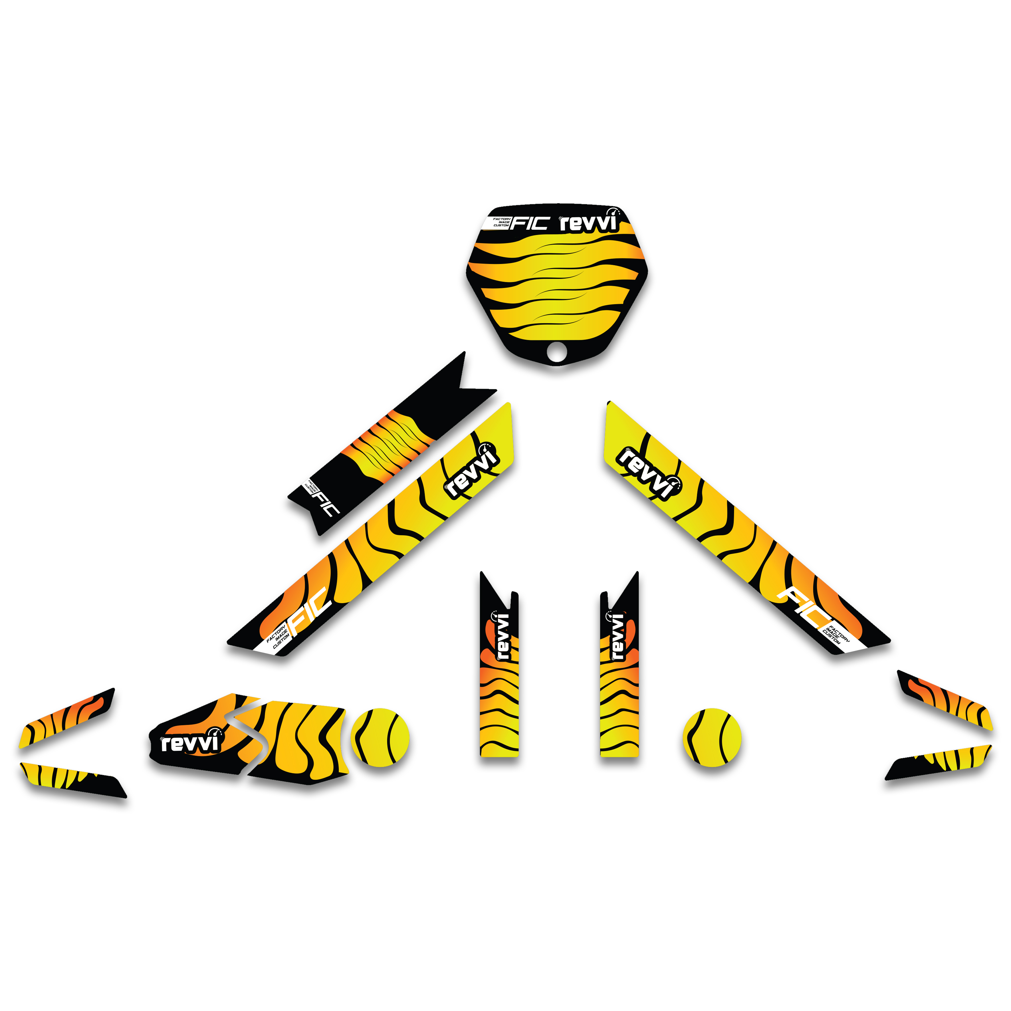 REVVI 16 GRAPHICS KIT YELLOW ORANGE DESIGN image 1