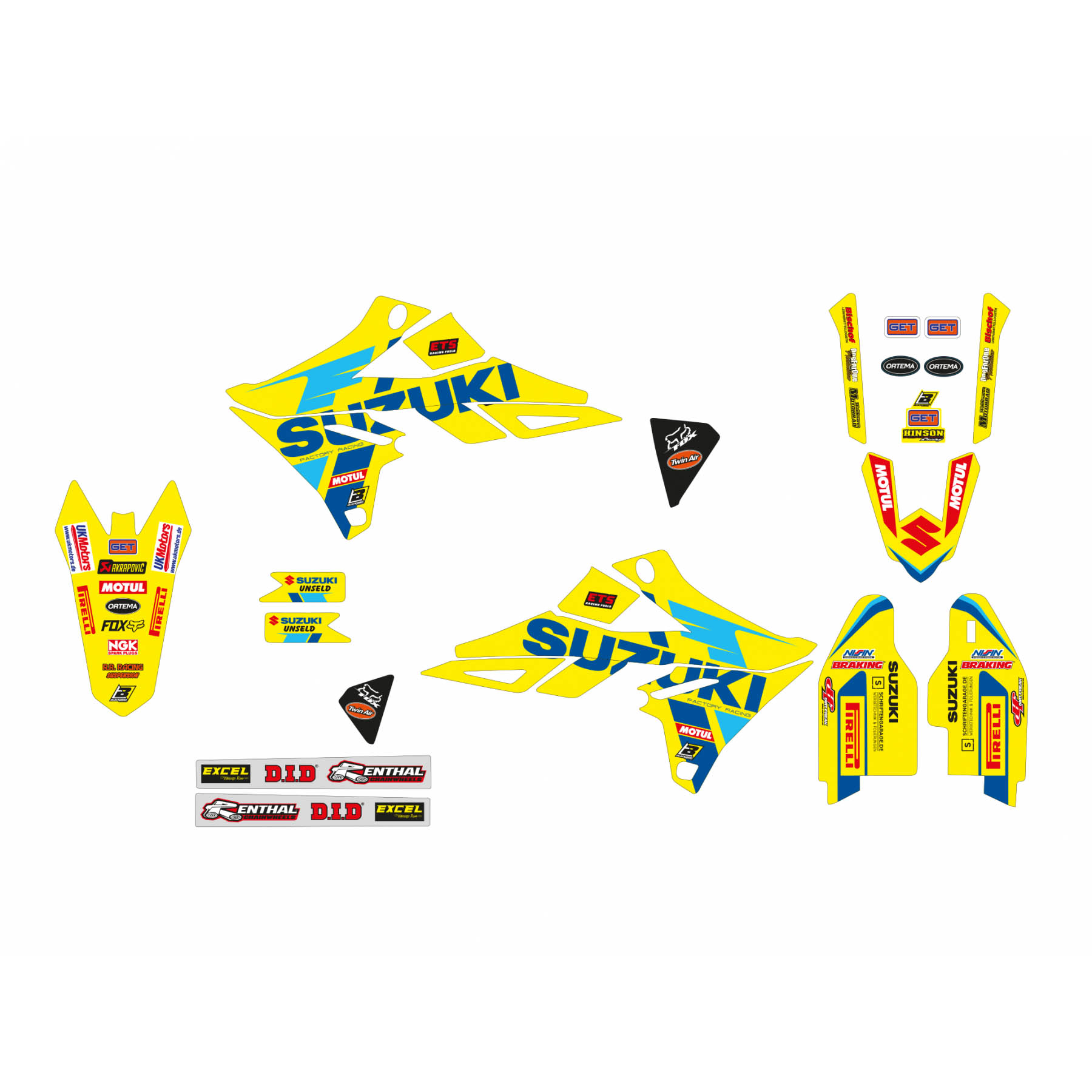 SUZUKI RMZ 250/450 RESTYLE KIT 22 DESIGN, BLACKBIRD 2320R9 thumbnail 2