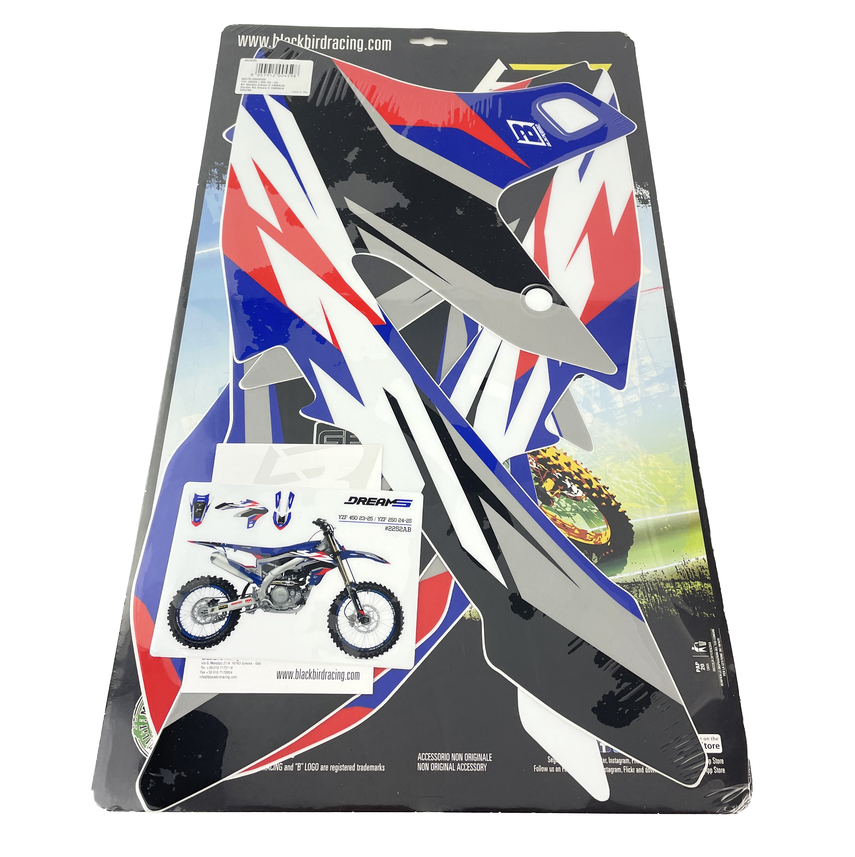 24-25 YZF250 23-25 YZF450 YAMAHA DREAM 5 DECALS, BLACKBIRD 2252AB thumbnail 2