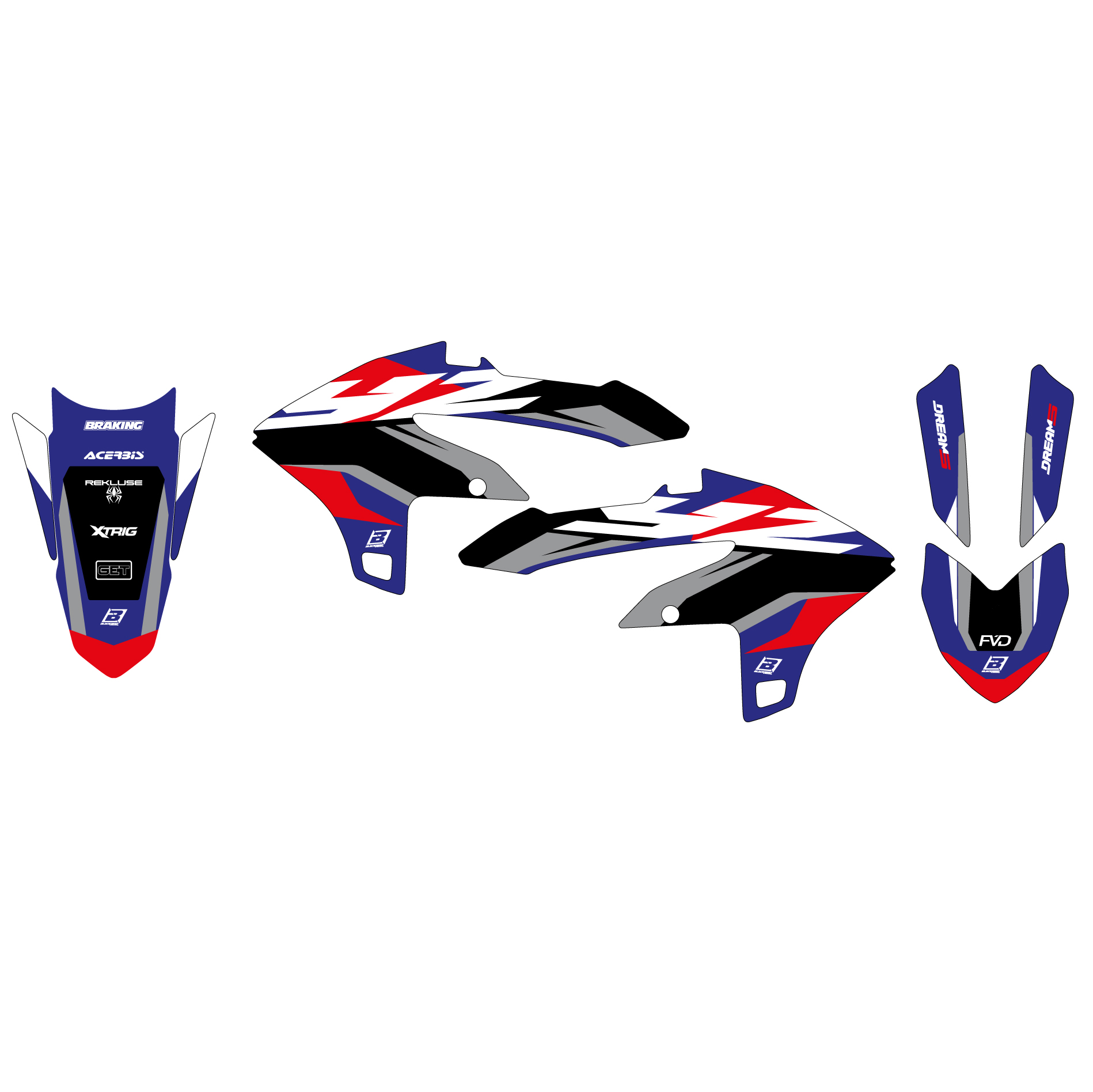 24-25 YZF250 23-25 YZF450 YAMAHA DREAM 5 DECALS, BLACKBIRD 2252AB thumbnail 3