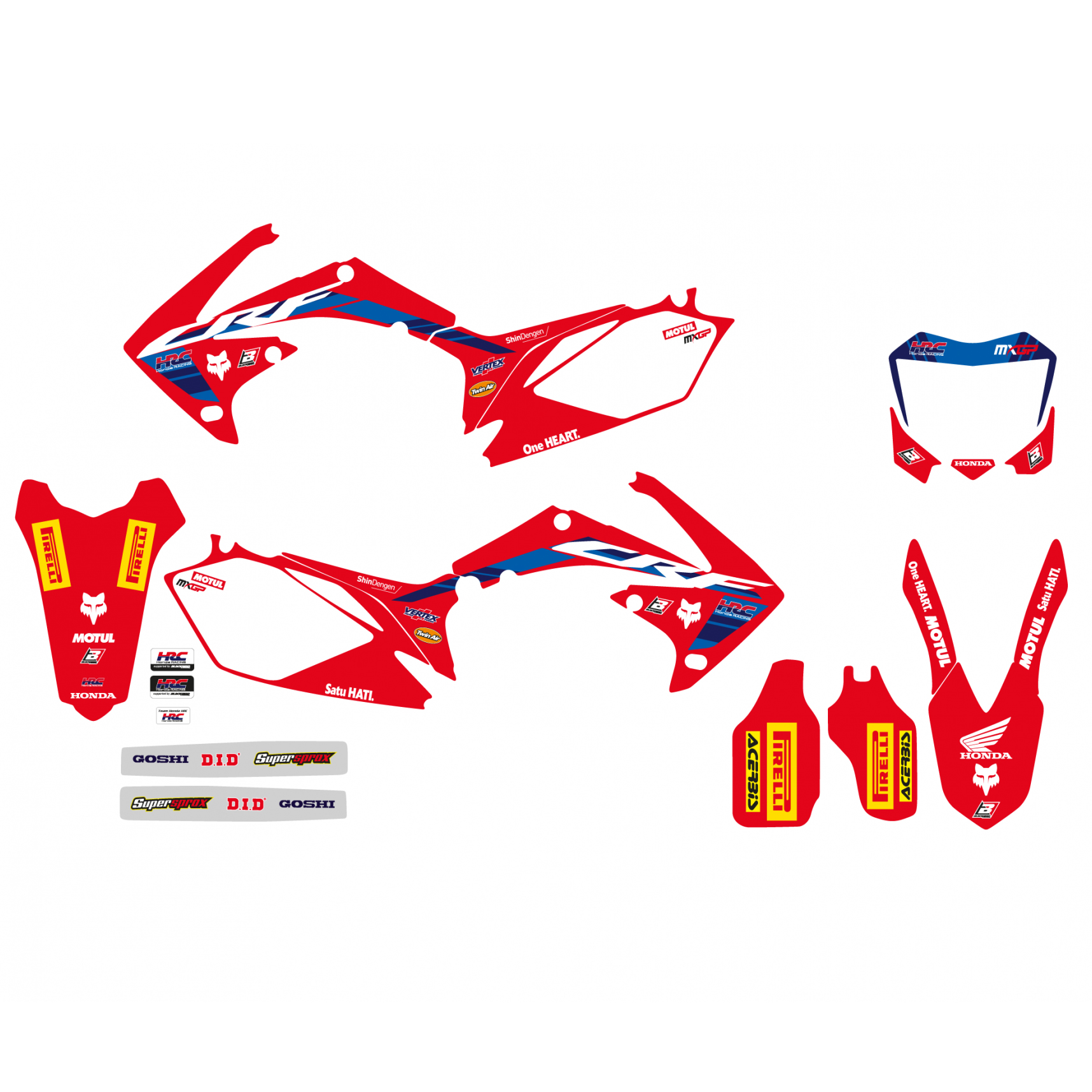 CRF250 CRF450 HONDA HRC, BLACKBIRD 2142R23 DECAL KIT thumbnail 2