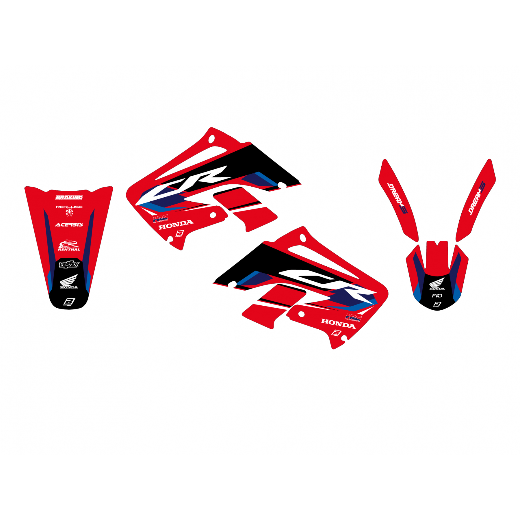 02-07 CR125 CR250 DREAM 5, BLACKBIRD DECAL KIT 2136AB thumbnail 2