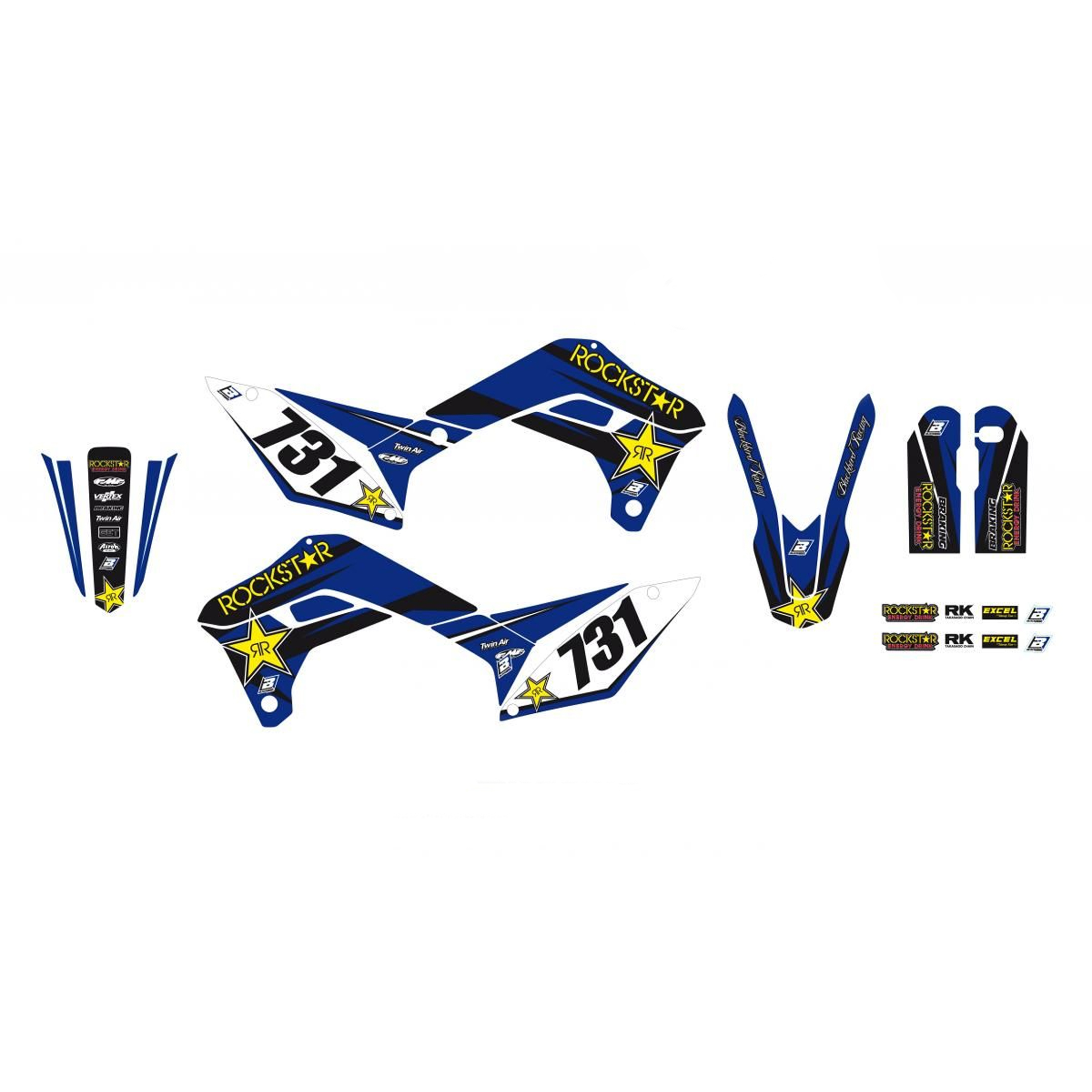 17-22 SHERCO ROCKSTAR GRAPHICS, BLACKBIRD 2E01L DECAL KIT image 1