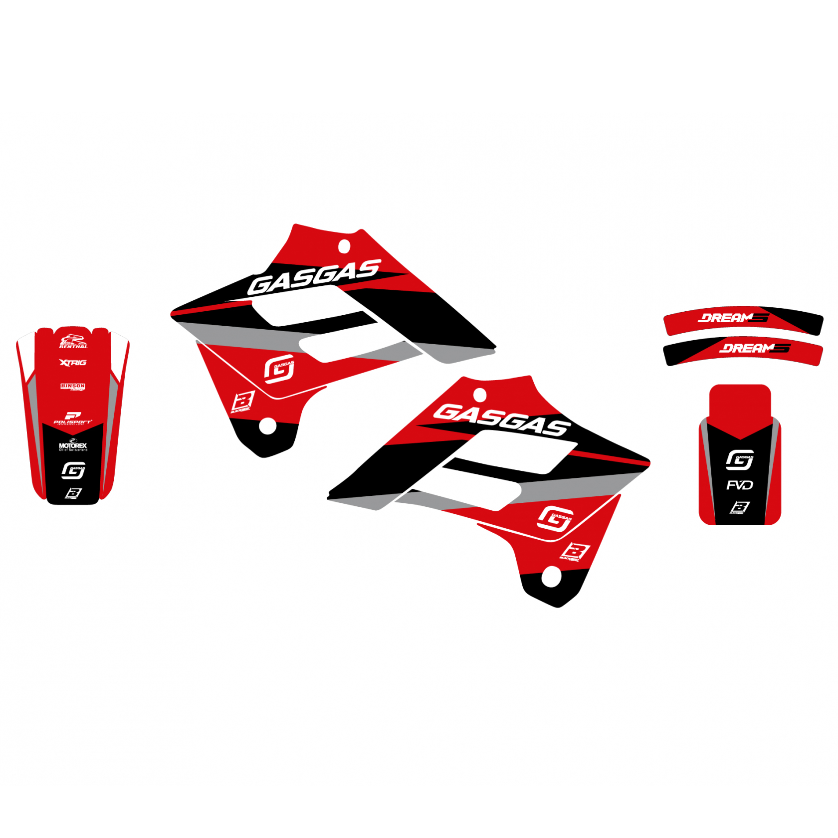 02-06 GASGAS DREAM-5 RED, BLACKBIRD DECAL KIT 2903AB/02 thumbnail 2