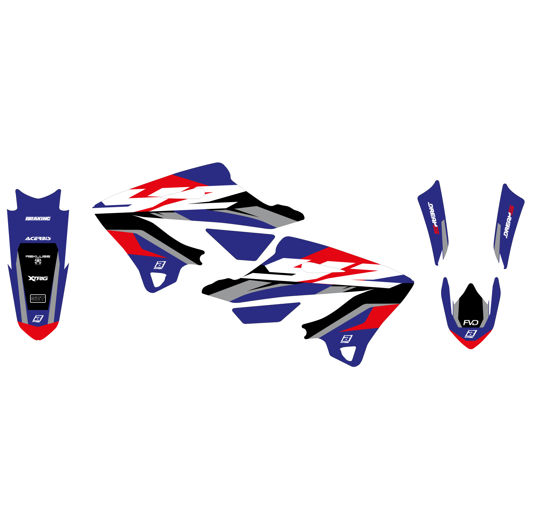 22-25 YZ125/250 DREAM 5 DECALS, BLACKBIRD 2250AB thumbnail 3