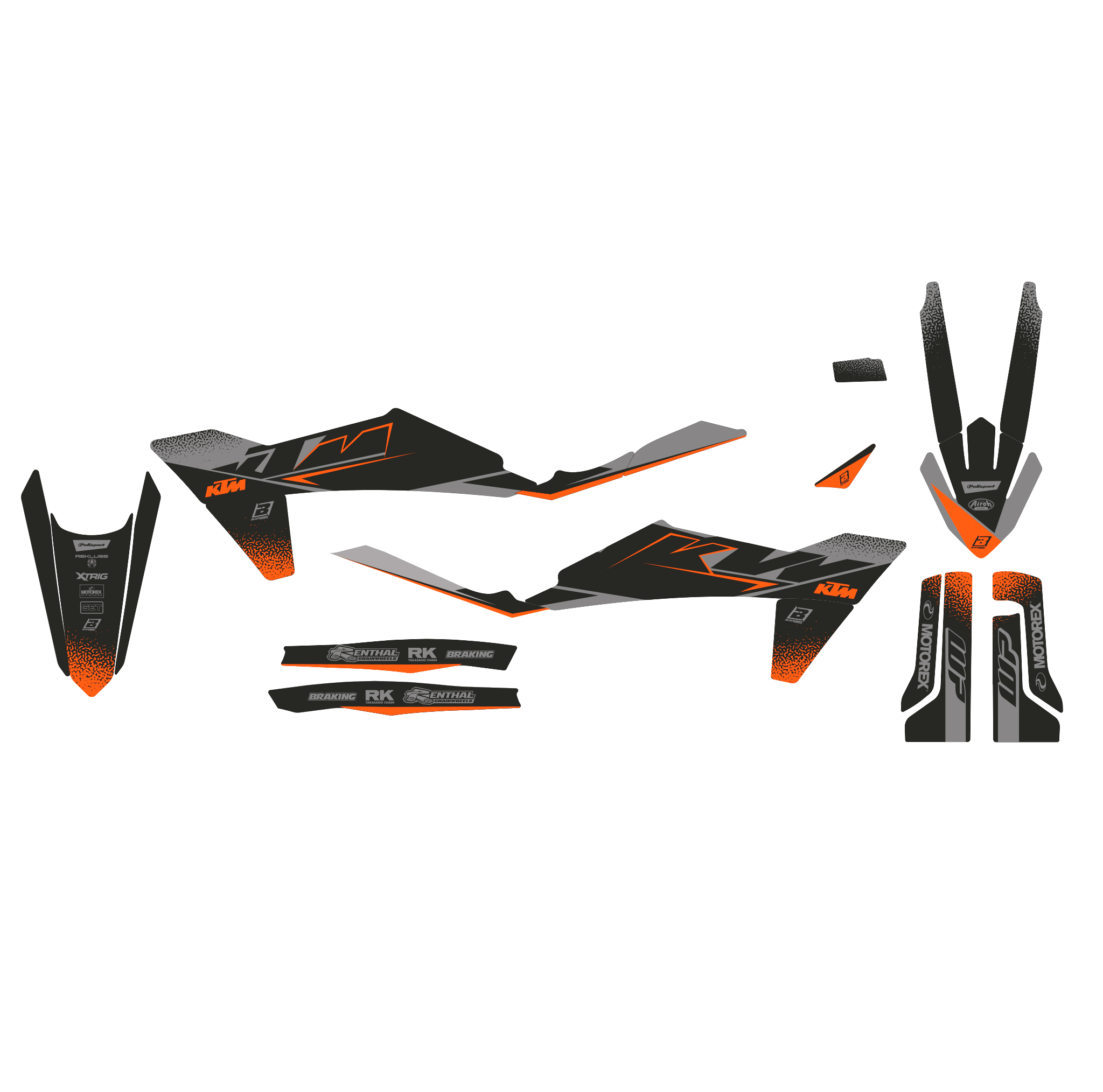 23-24 SX/SXF 24-25 EXC, KTM MATT BLACK BLACKBIRD DECAL KIT, 2548Y thumbnail 3