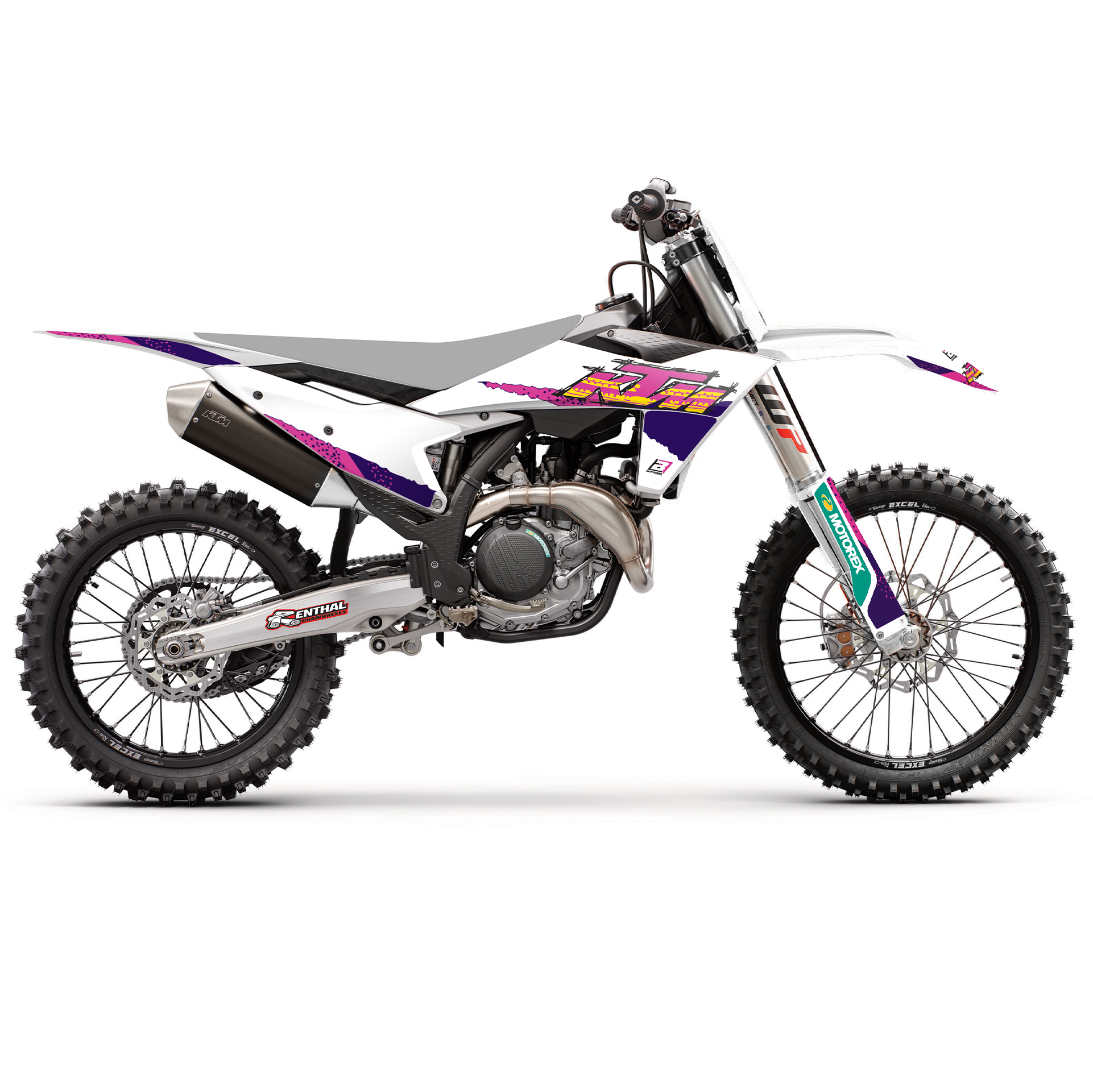 23-24 SX/SXF 24-25 EXC, KTM RETRO PURPLE AND PINK BLACKBIRD DECAL KIT, 2548AA image 1