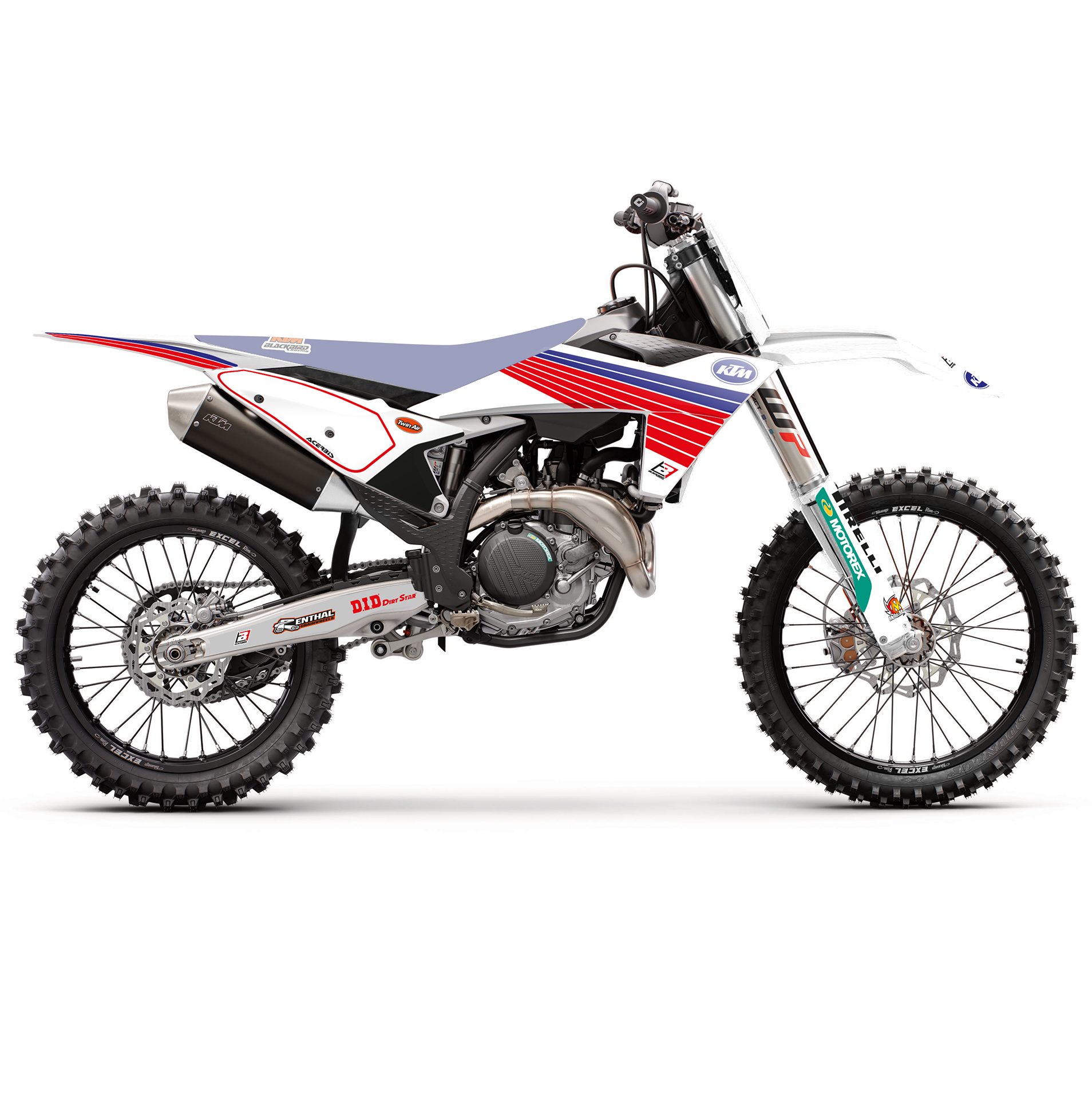 23-24 SX/SXF 24-25 EXC, KTM RETRO RED AND BLUE BLACKBIRD DECAL KIT, 2548AA/01 image 1
