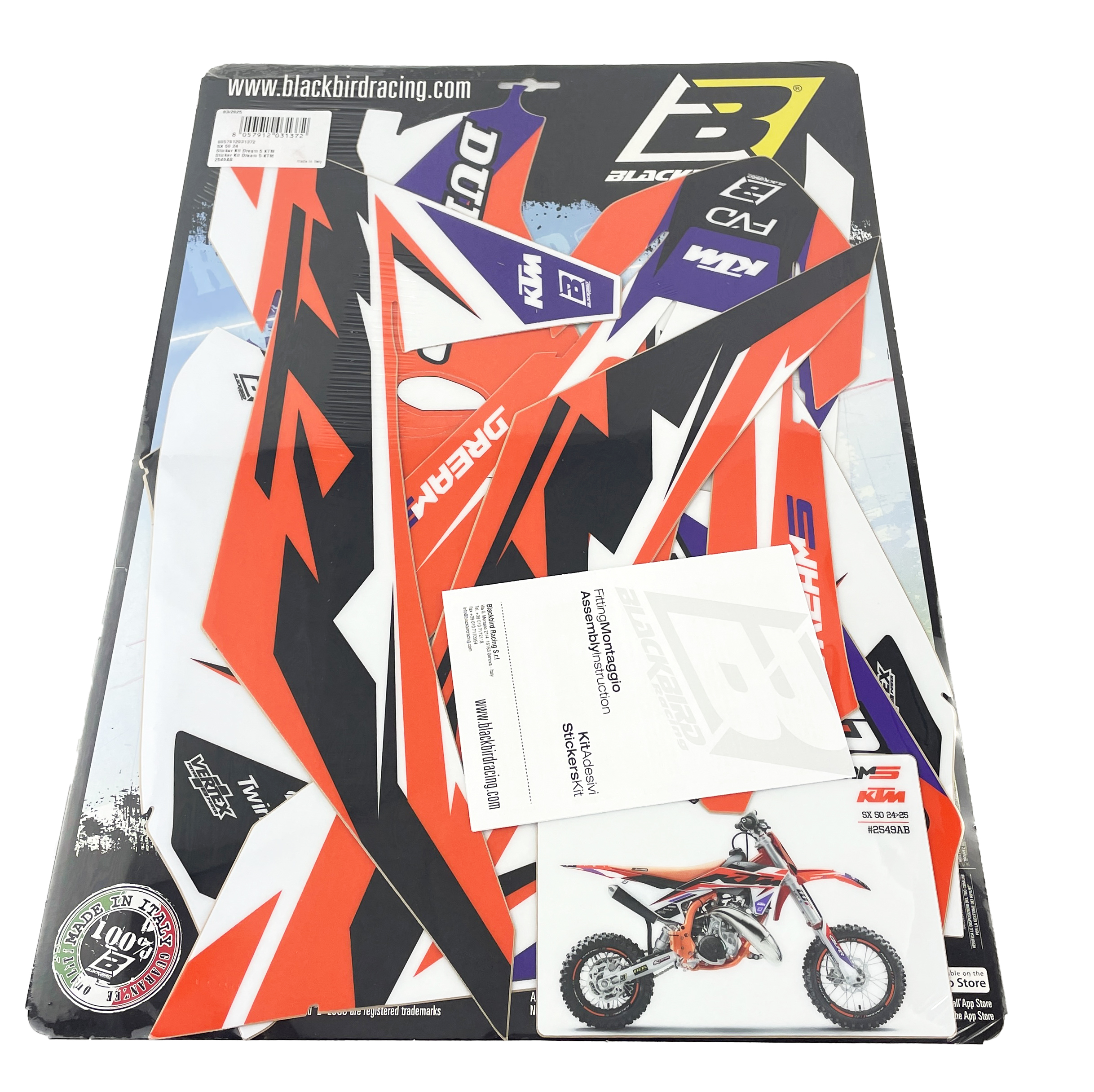 24-25 KTM SX 50 DREAM 5 DECALS, BLACKBIRD 2549AB thumbnail 3