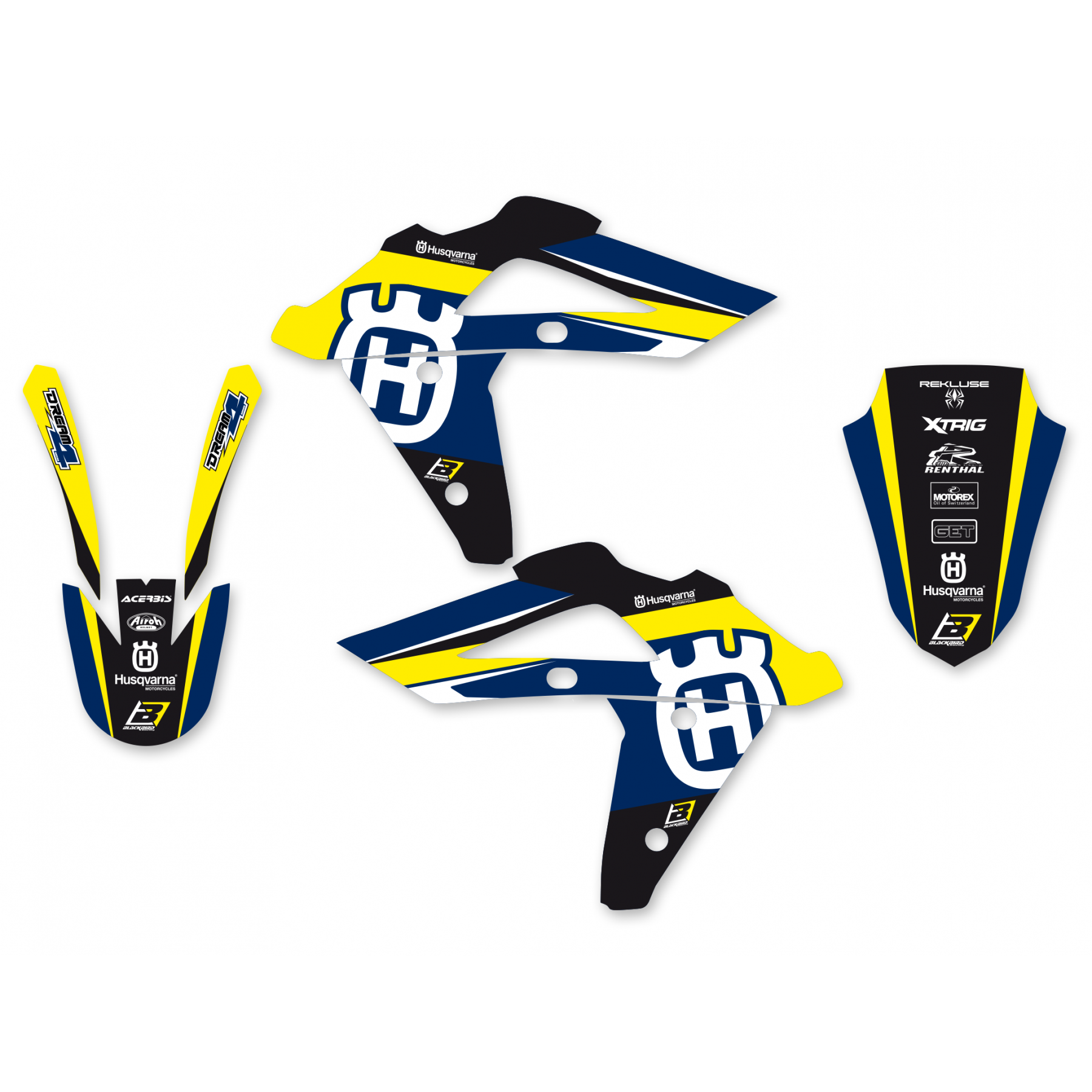 05-07 HUSKY DREAM-4 YELLOW, BLACKBIRD DECAL KIT 2605N/02, HUSQVARNA TE/TC thumbnail 2