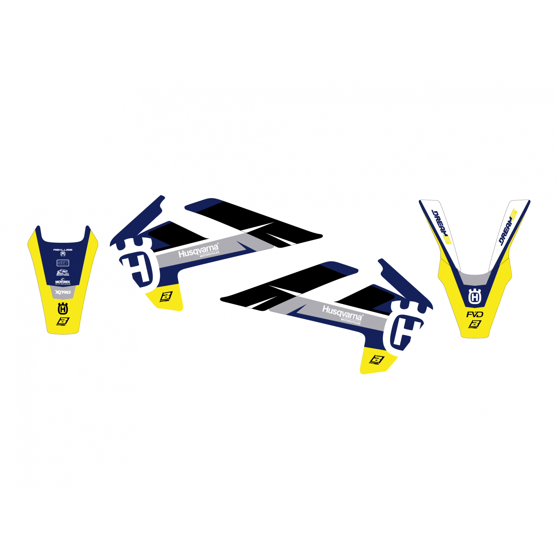 HUSQVARNA FC/TC 16-18 TE/FE 17-19 DREAM 5, BLACKBIRD DECAL KIT 2612AB thumbnail 2