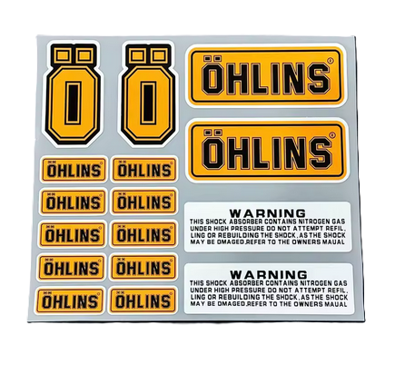 OHLINS SHOCK ABSORBER REFLECTIVE STICKERS DECALS HELMET BRAKE SUSPENSION FRONT FORK DECOR image 1