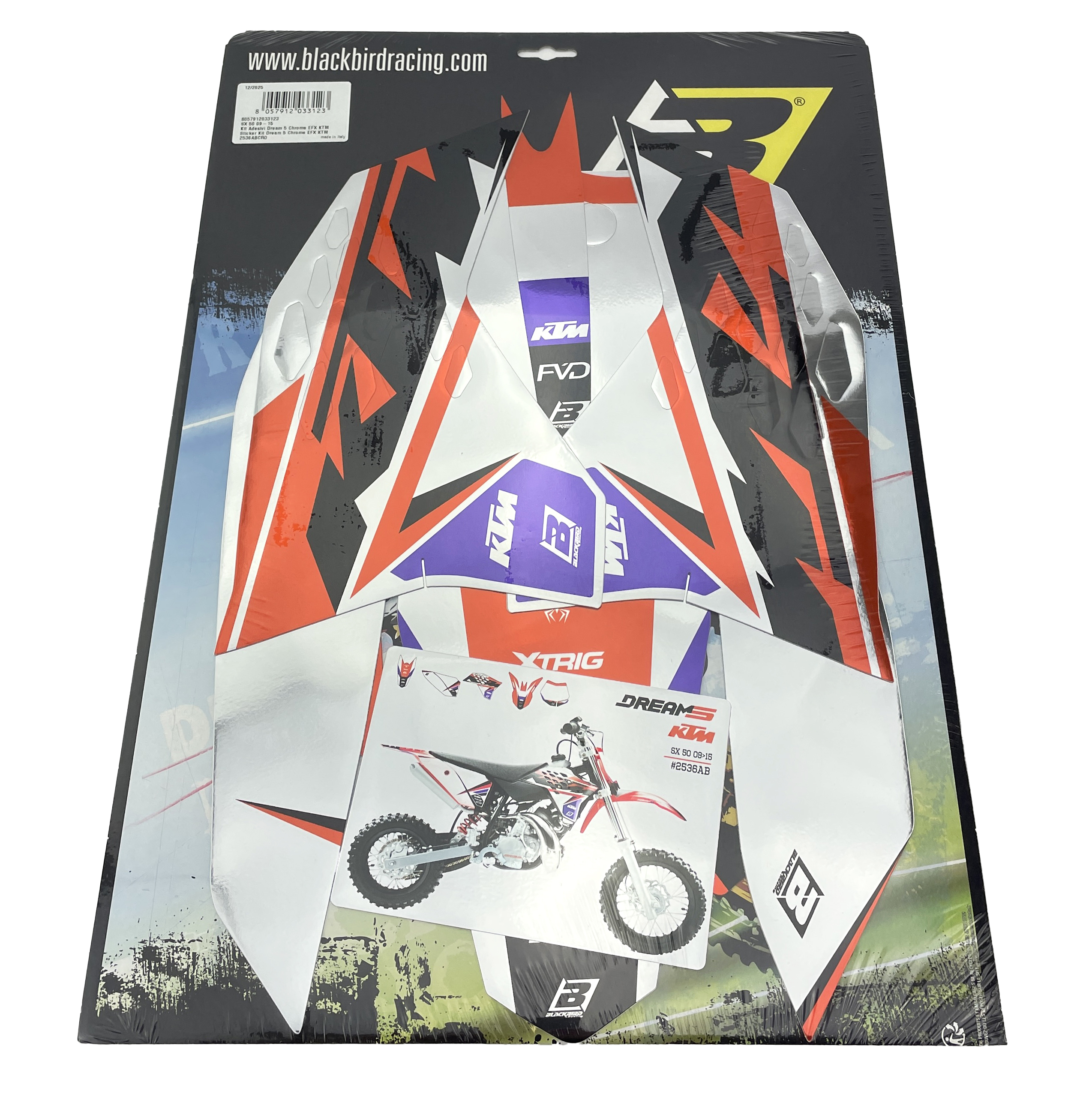 09-15 KTM SX 50 DREAM 5 CHROME DECALS, BLACKBIRD 2536ABCRO image 1