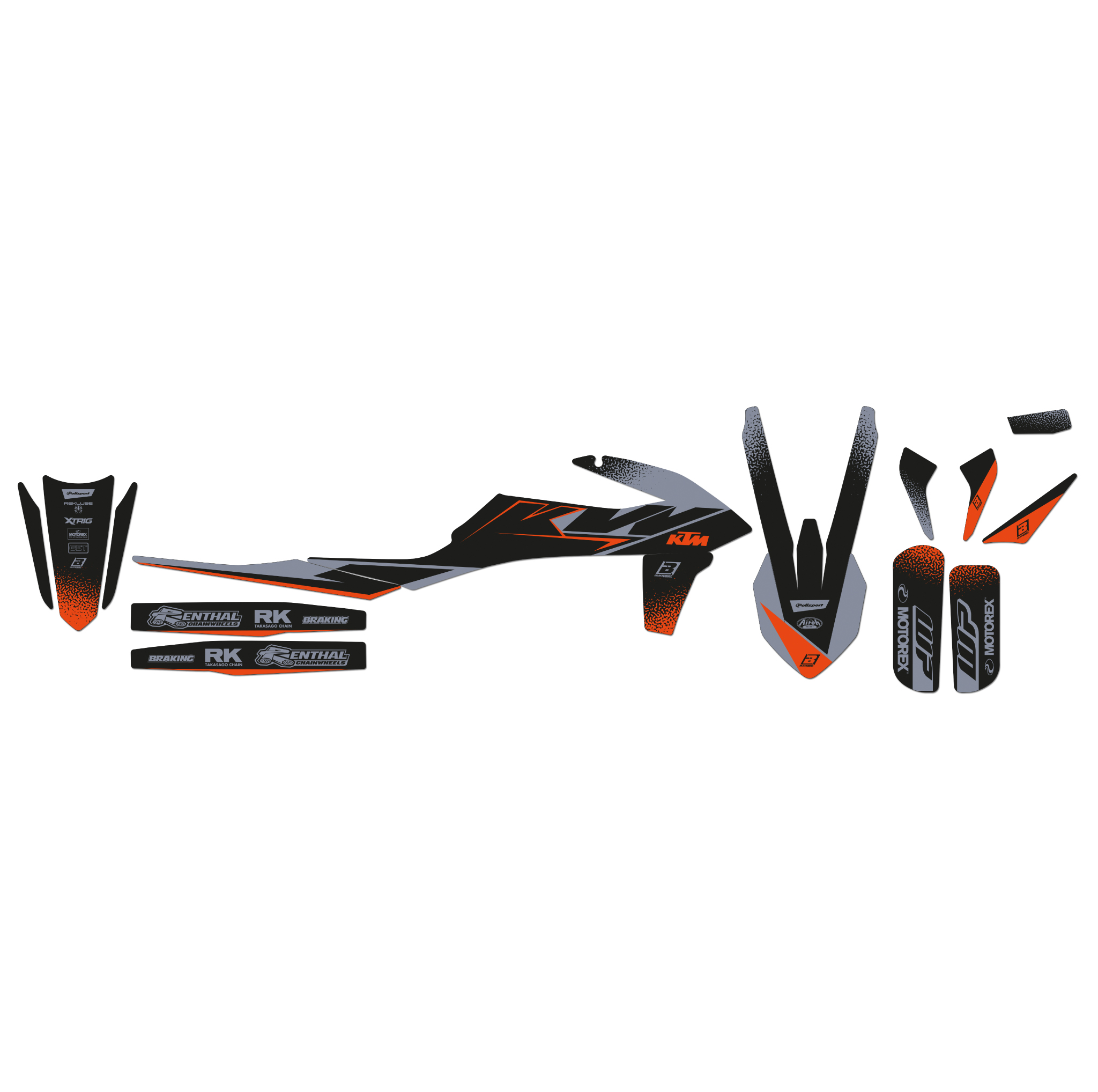 19-22 SX/SXF 20-23 EXC, KTM MATT BLACK DECALS, BLACKBIRD 2547Y thumbnail 3