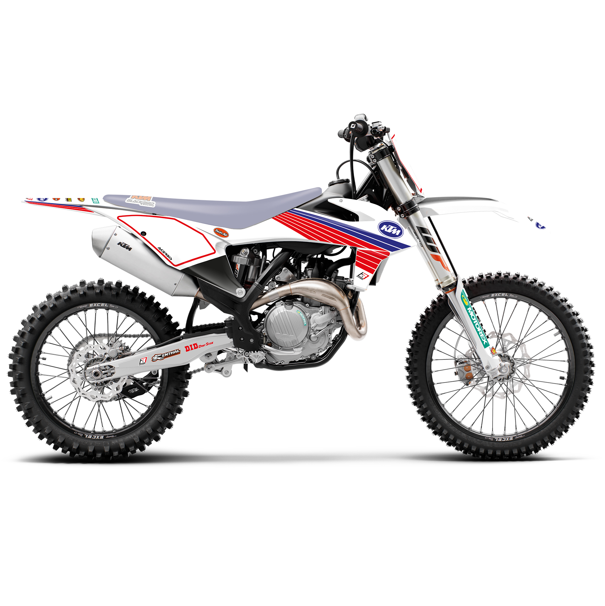 19-22 SX/SXF 20-23 EXC, KTM RETRO RED AND BLUE BLACKBIRD DECAL KIT, 2547AA/01 image 1