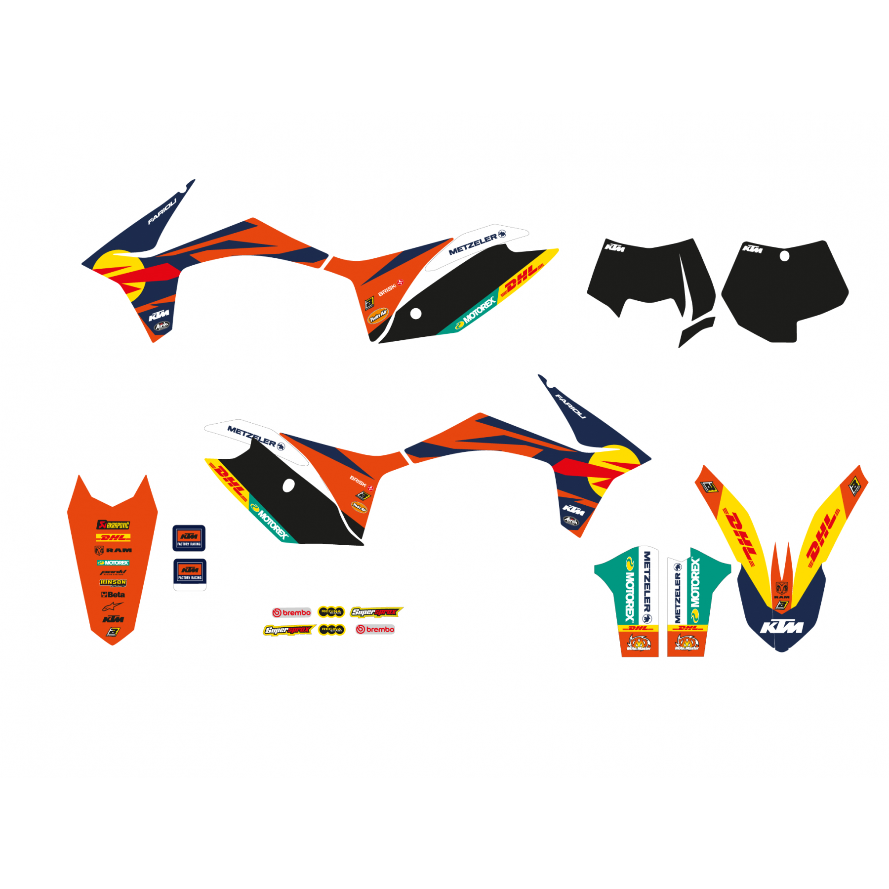 11-12 SX/SXF 12-13 EXC KTM FACTORY DECALS, BLACKBIRD 2537R22 thumbnail 2