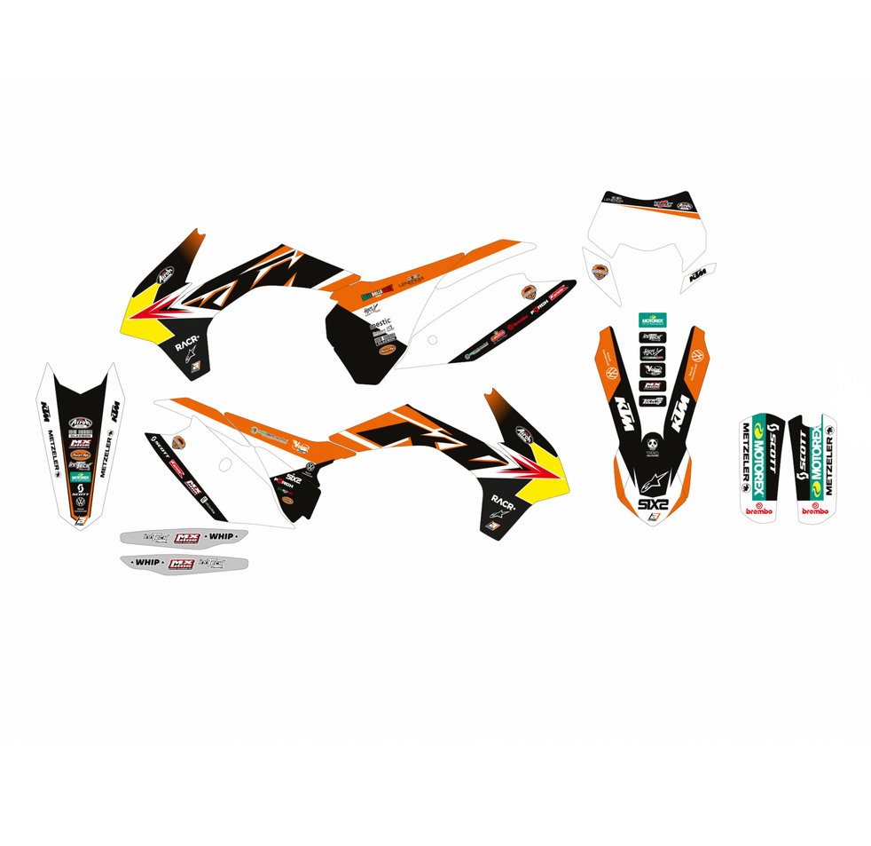 13-15 SX/SXF 14-16 EXC KTM TROPHY DECALS, BLACKBIRD 2538R22 image 1