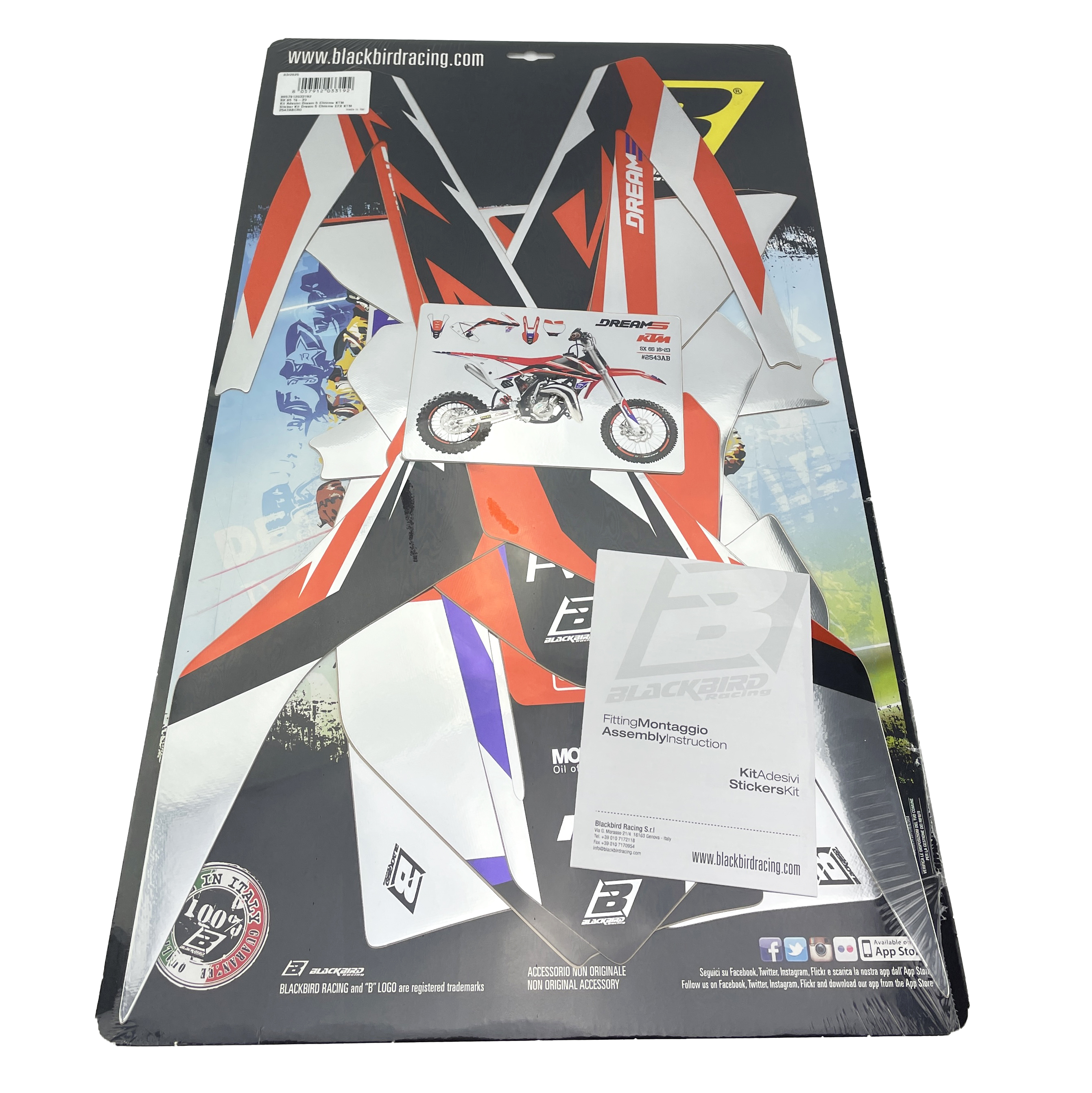 16-23 KTM SX 65 DREAM 5 CHROME DECALS, BLACKBIRD 2543ABCRO image 1