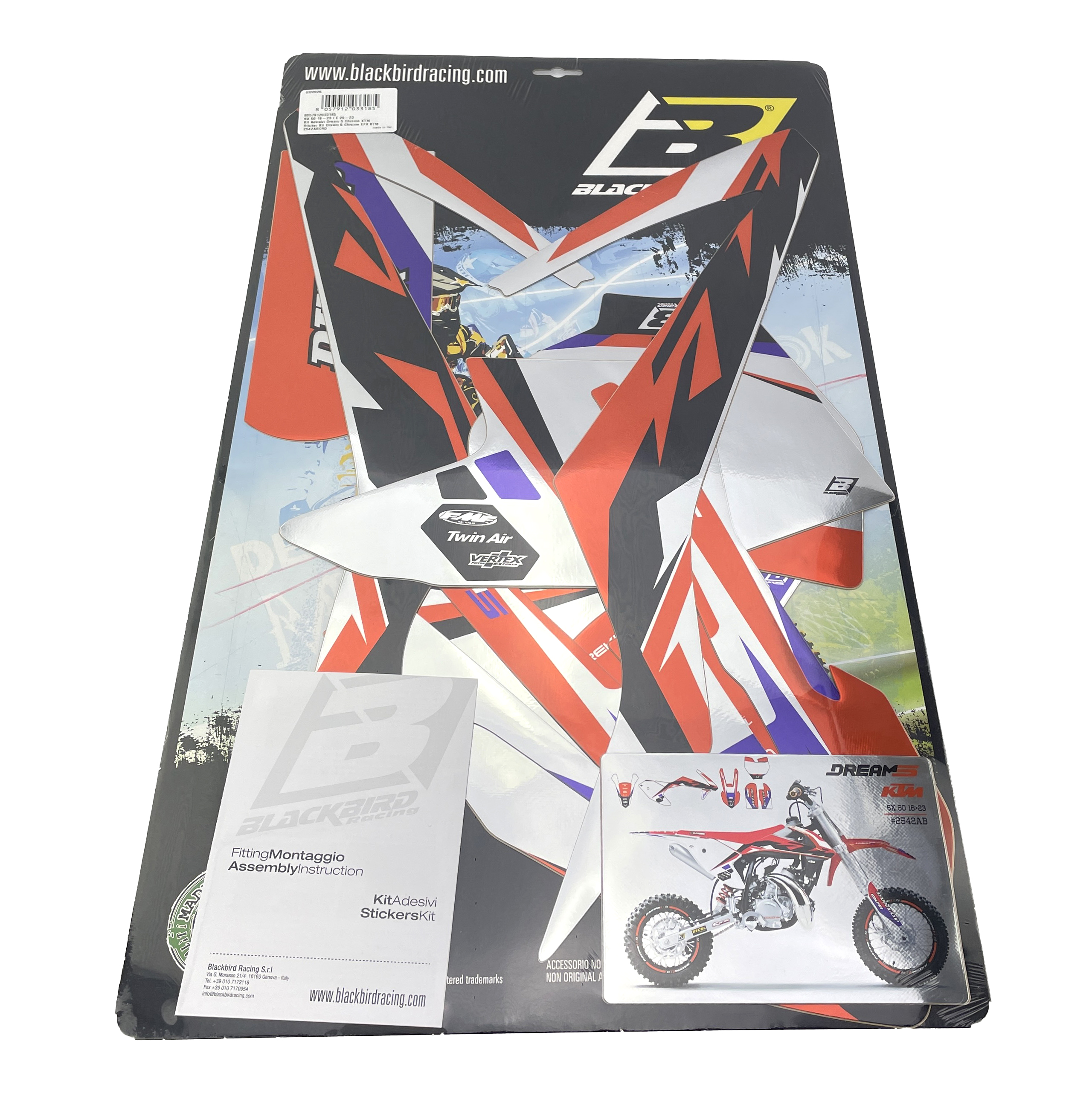 SX 50 KTM 16-23 DREAM 5 CHROME DECALS, BLACKBIRD 2542ABCRO image 1