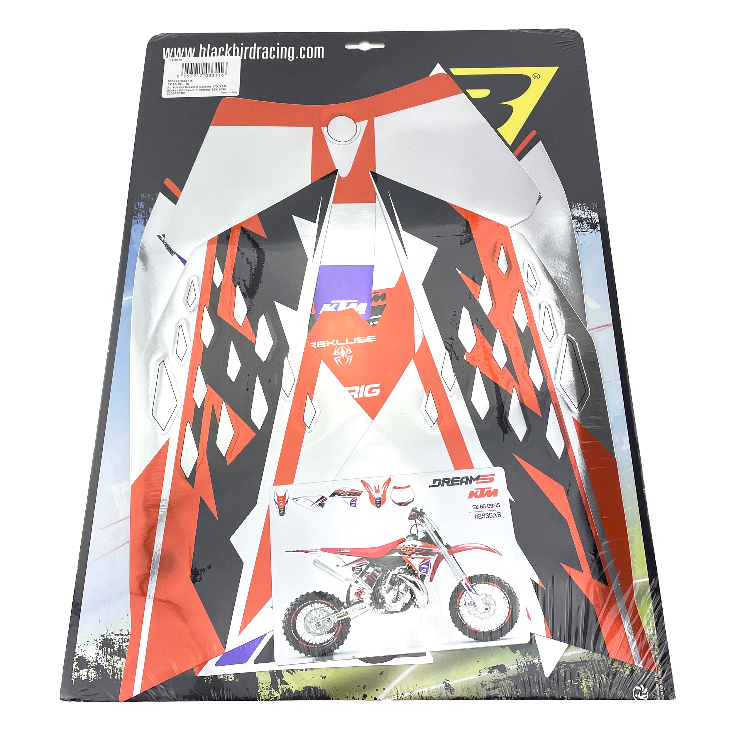 09-15 KTM SX 65 DREAM 5 CHROME DECALS, BLACKBIRD 2535ABCRO image 1