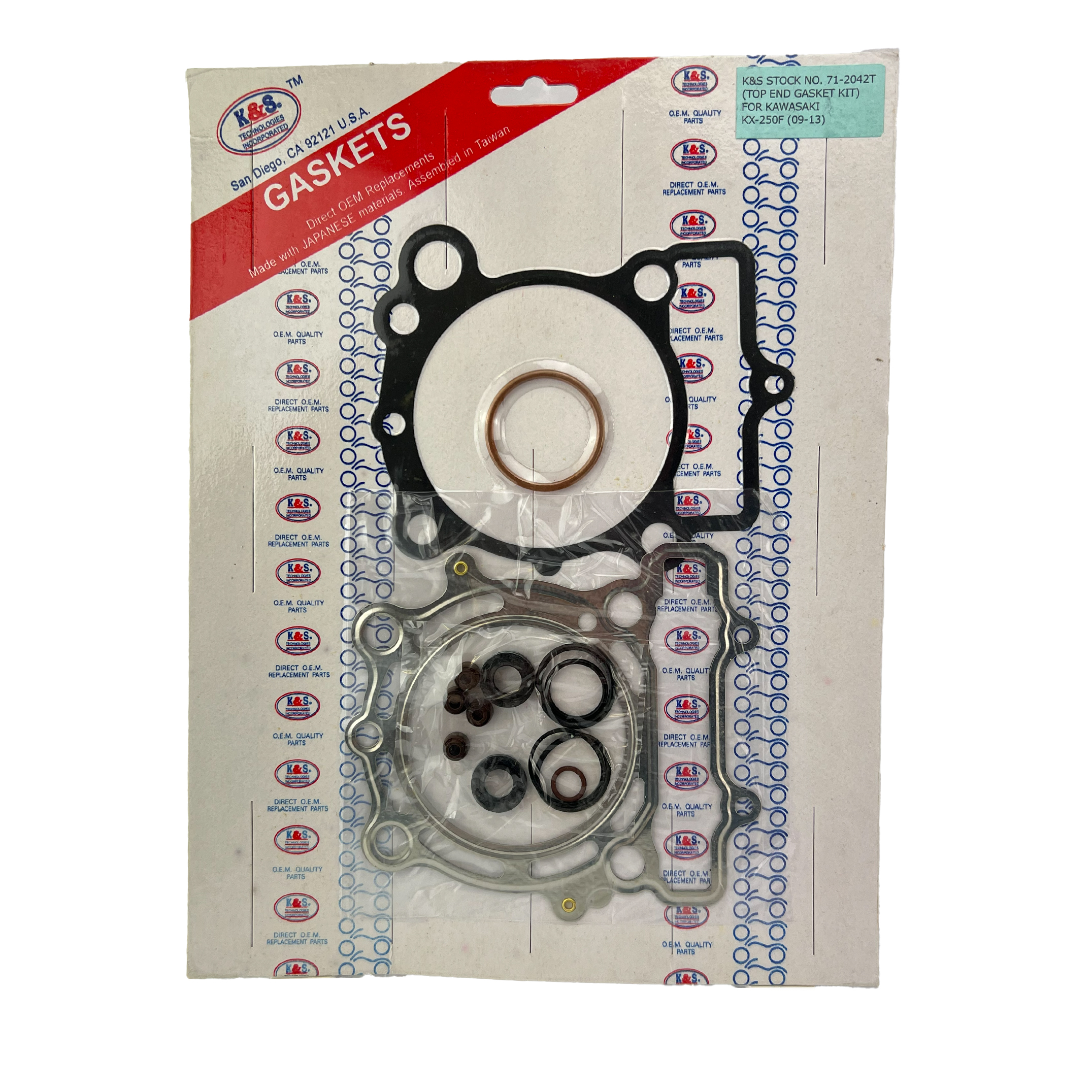 GASKET TOP END 09-13 KX250F, K&S TECHNOLOGIES 13PC KIT, KS71-2042T image 1