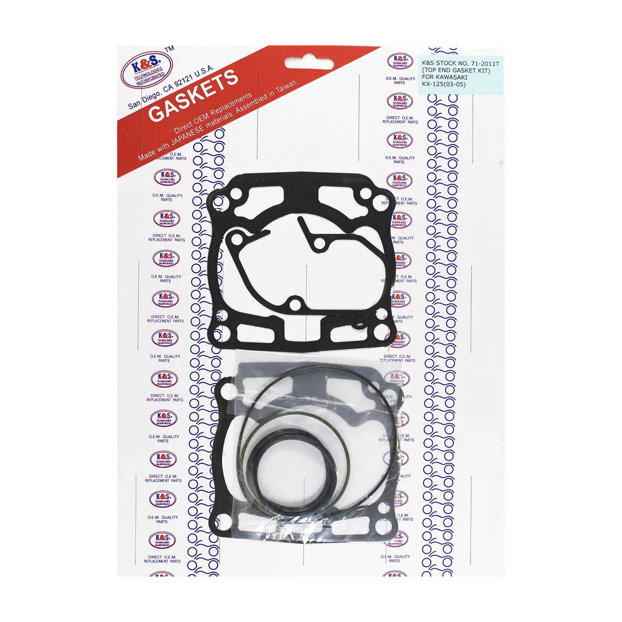 GASKET TOP SET 03-08 KX125, K&S 71-2011T image 1